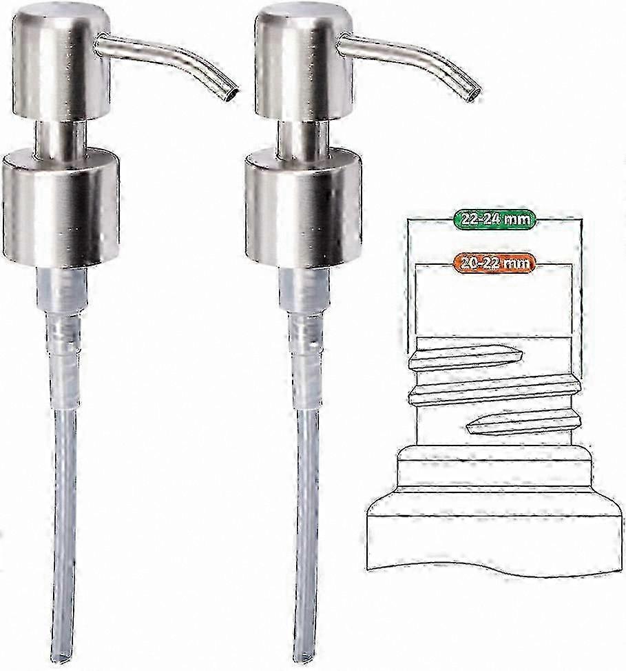 2-Pack Brushed Soap Dispenser Replacement, 24mm Durable Design for Home and Kitchen Use