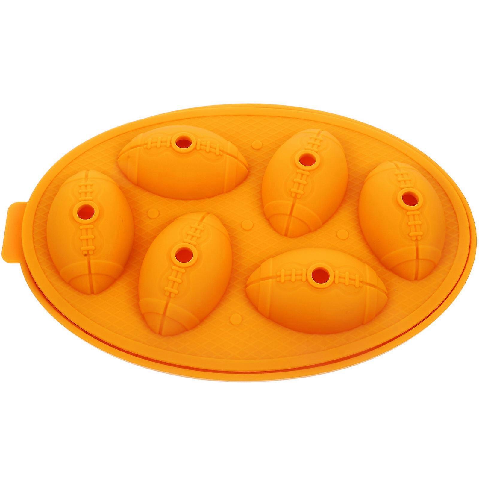Rugby Shaped Ice Cube Maker 6-Cavity Silicone Cocktail Accessories Make Ice Cubes