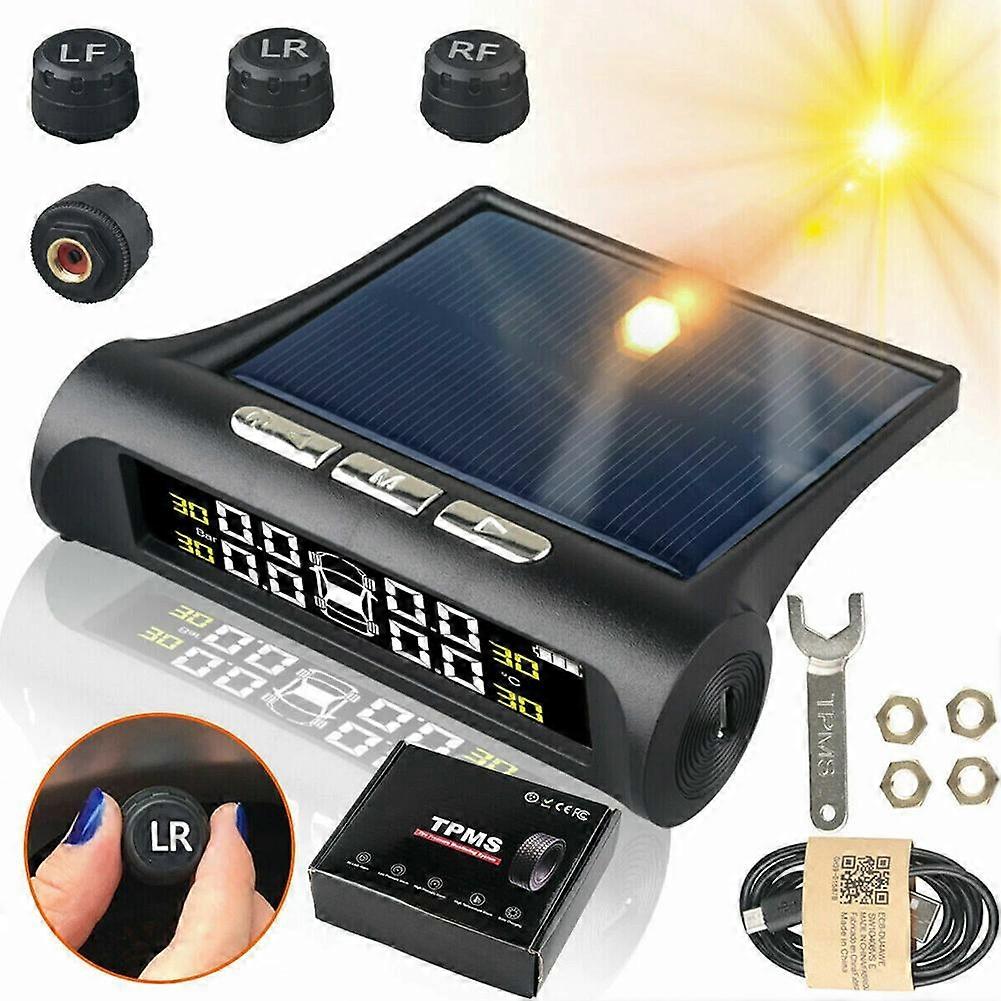 Solar powered wireless universal high precision vehicle tire pressure