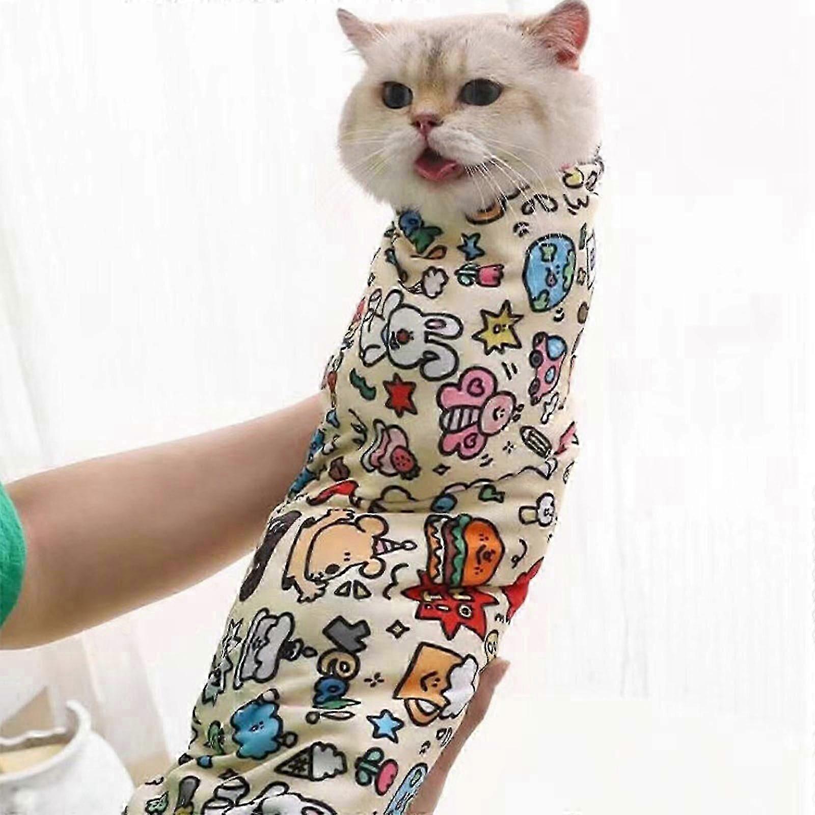 Cats Grooming Wrap Self-Adherent Scratch Escape Calming Wrap For Nail Clipping- Multifunctional Pet Tool