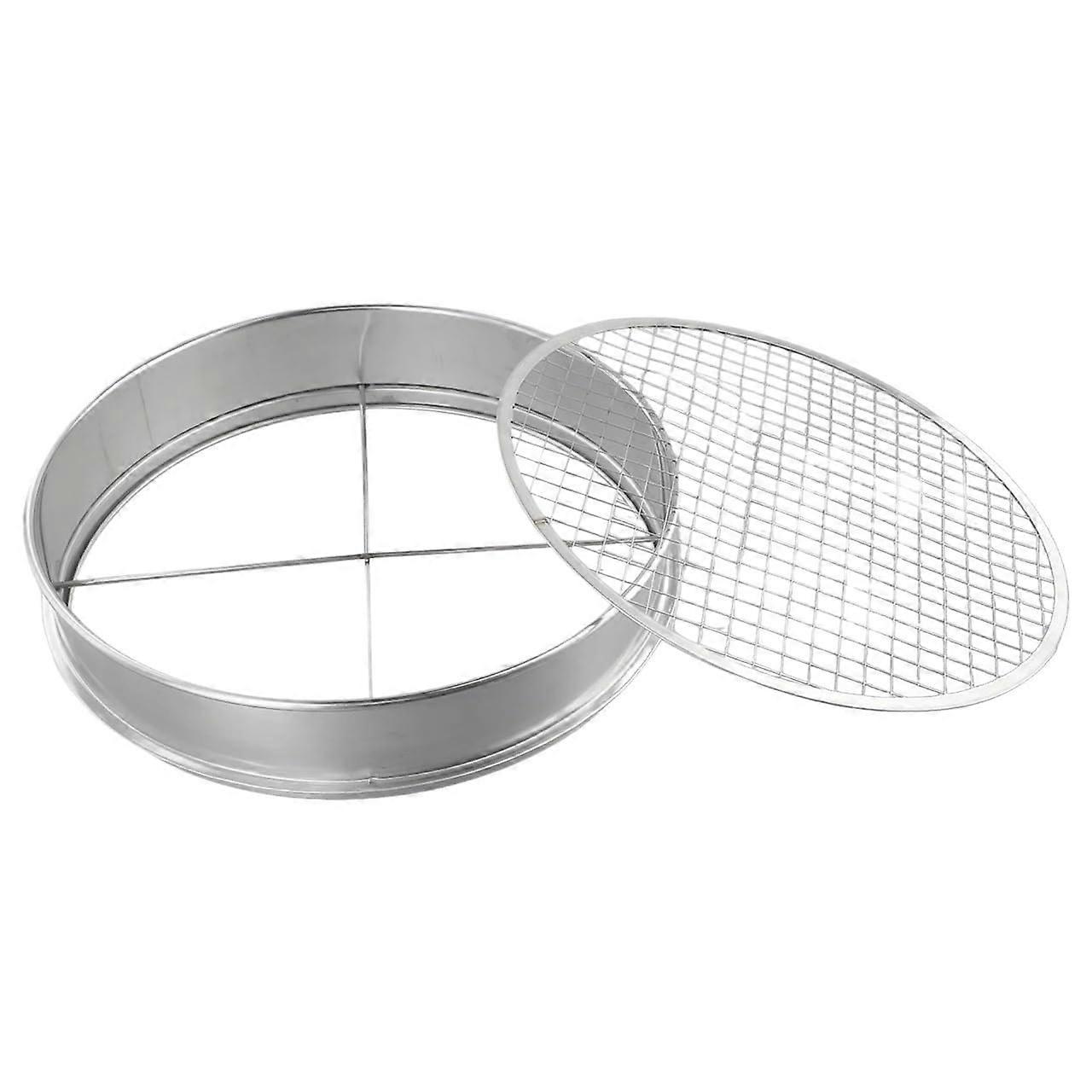 Garden Strainers 5 Pieces Stainless Steel Garden Pot Bonsai Compost Soil Strainer with 5 Filters, Easy to Change and Stack Garden Sieve Round