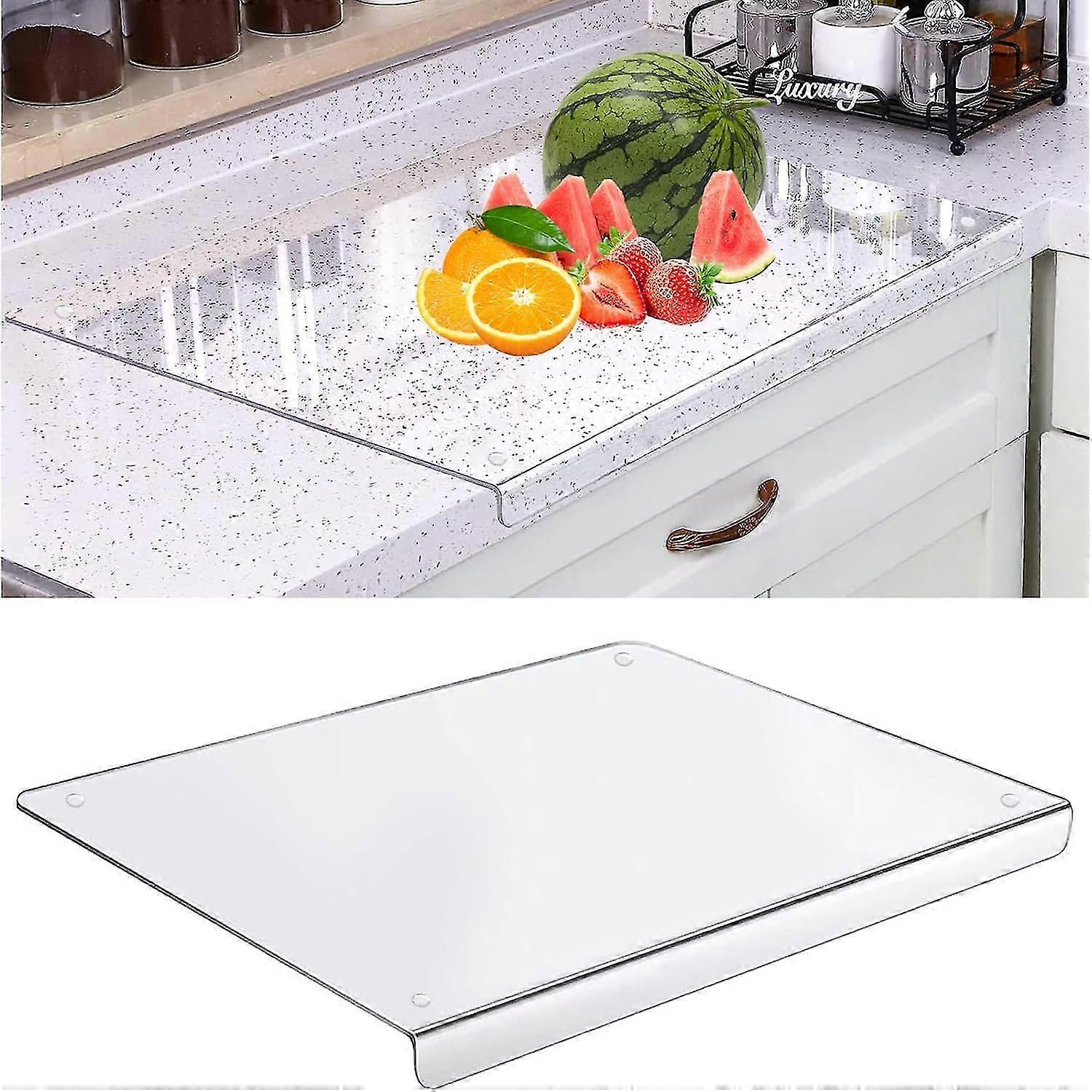 Acrylic Cutting Board with Stop Edge for Kitchen Counter