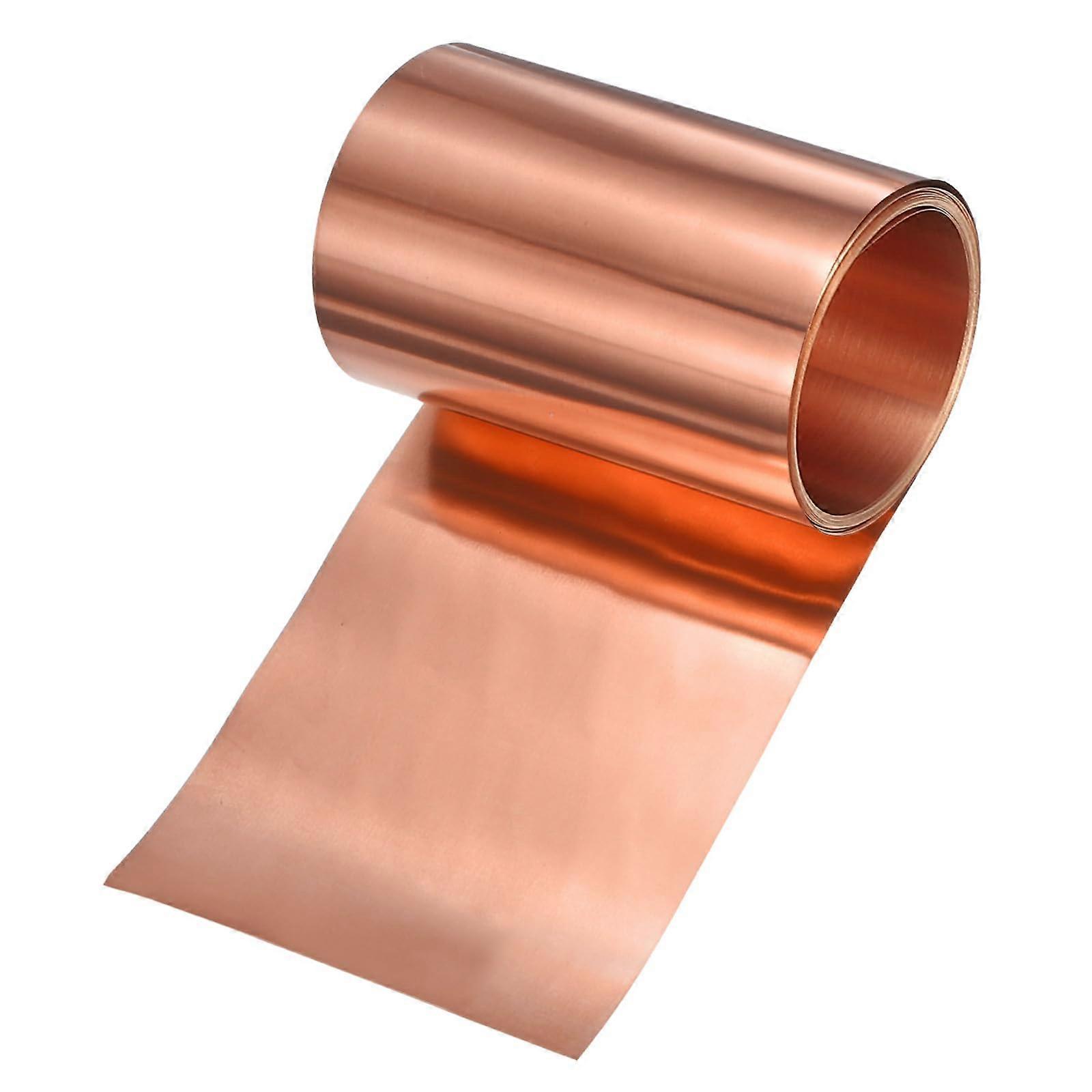 Copper Sheet Roll, 2000x80x0.05mm, Pure Copper Strip for DIY/Electrical/Crafts