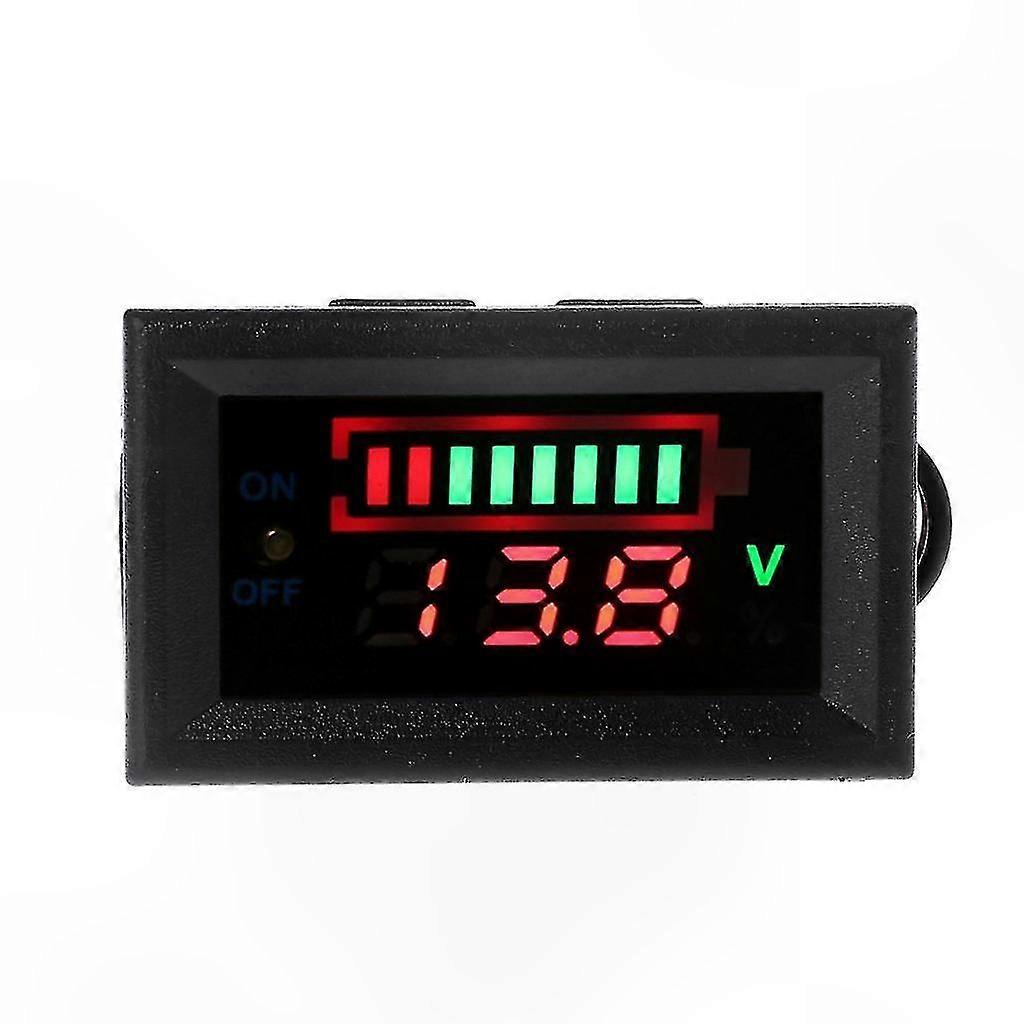 12V Compact Digital Voltmeter with USB Port and Switch for Lead Acid Batteries