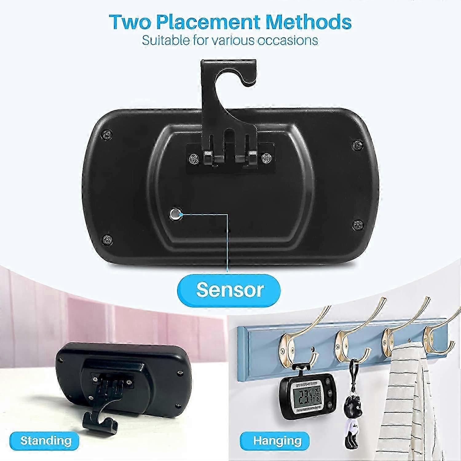 2pcs Digital Meter -20C to 50C,with Hook,LCD,Maximum and Minimum Temperature Record (White)