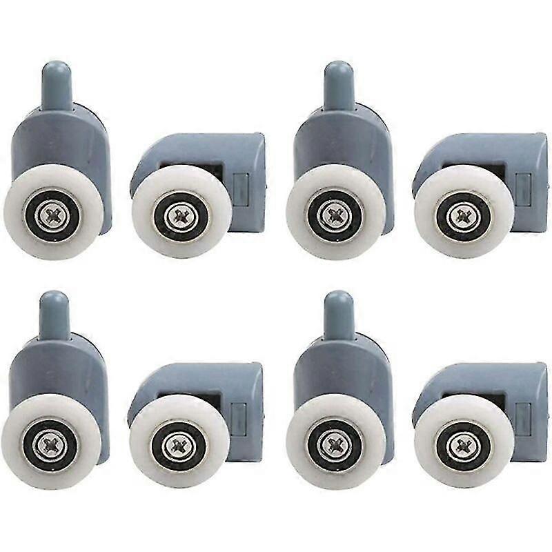 Shower Door Roller, Single Shower Door Rollers Includes 4 Upper Rollers 4 Lower Rollers for Bathroom Shower Enclosure