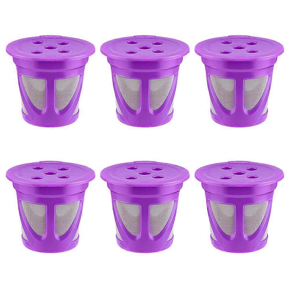 Reusable Coffee Cups Office Use Plastic Purple Large Powder Capacity 6Set