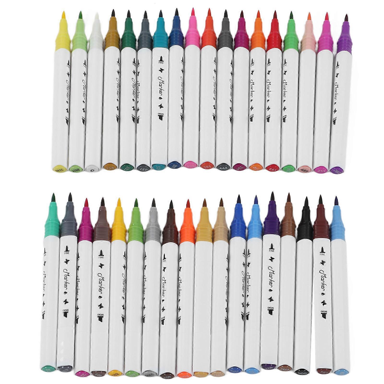 36pcs Double Tip Triangular Markers Set, Water Soluble Ink