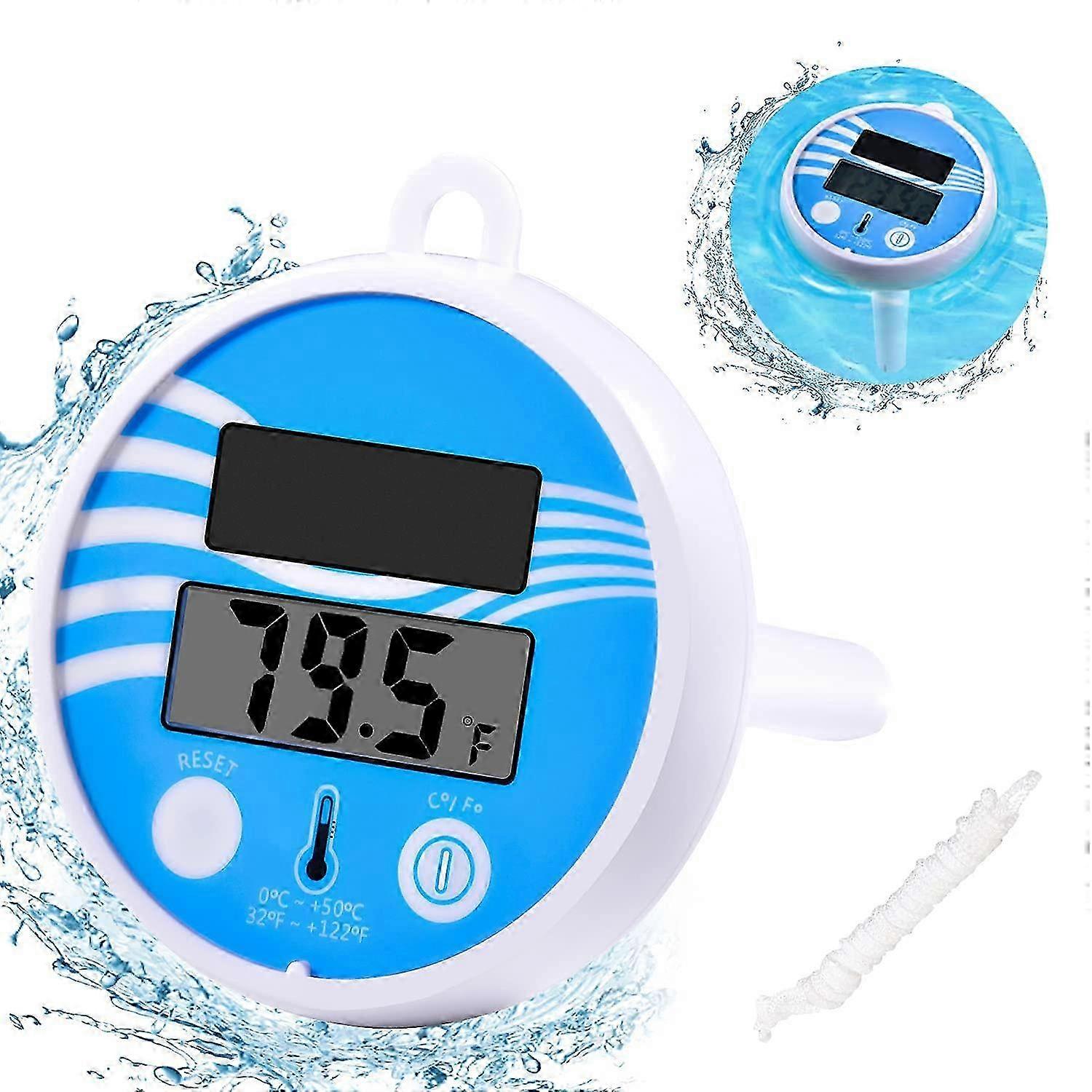 Solar Floating Pool Thermometer with LCD Display, Shock Resistant for All Pools