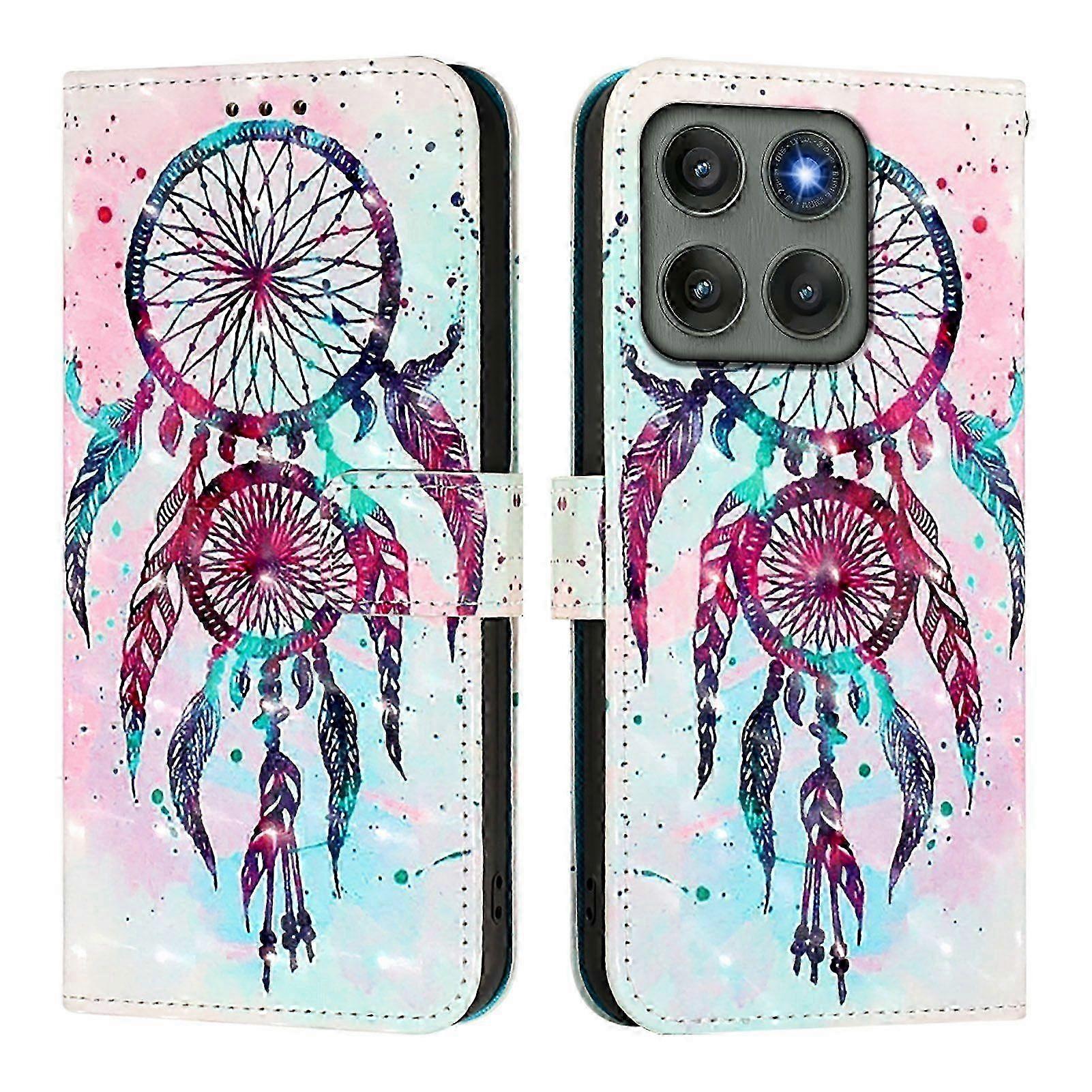 For Motorola Edge 60 Pro 5g Leather Case Pattern Printing Wallet Stand Mobile Cover With Strap