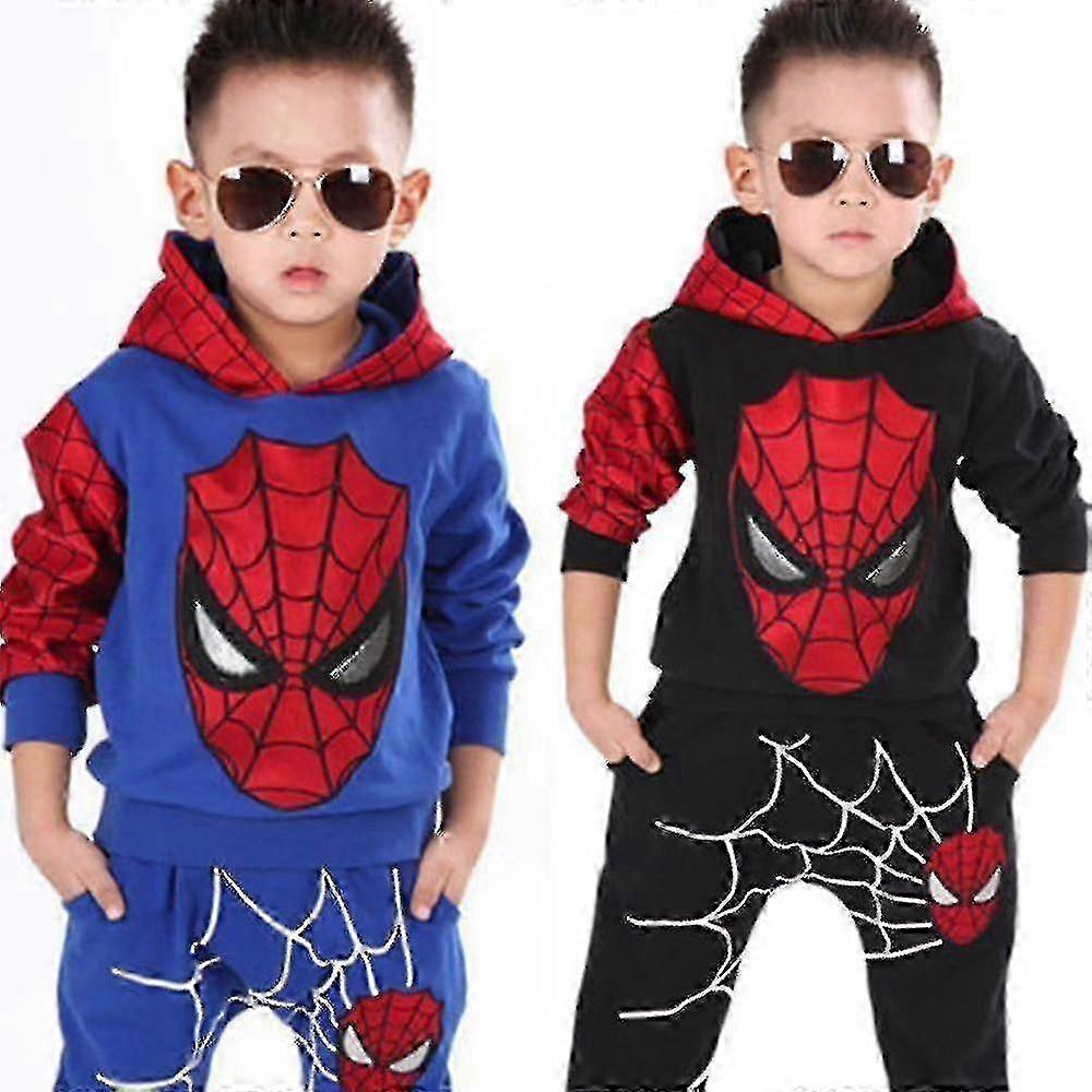 儿童男孩蜘蛛侠运动服套装连帽衫+慢跑裤运动衫...