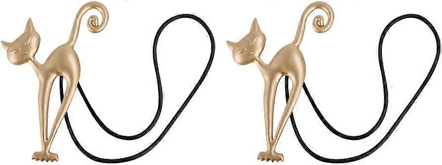 2Pcs Magnetic Curtain Tiebacks, Beautiful Curtain Buckle, Cat Pattern