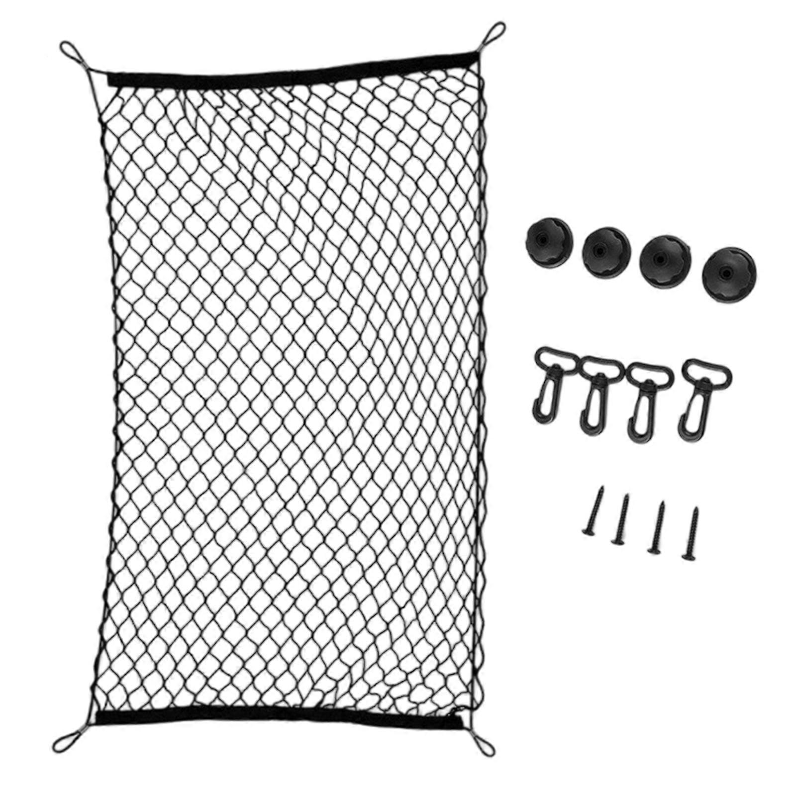 Vehicle Luggage Organizer Elasticated Storage Net Suitable For Rear Compartment With Tool Less Installation Space Saving Multicolor