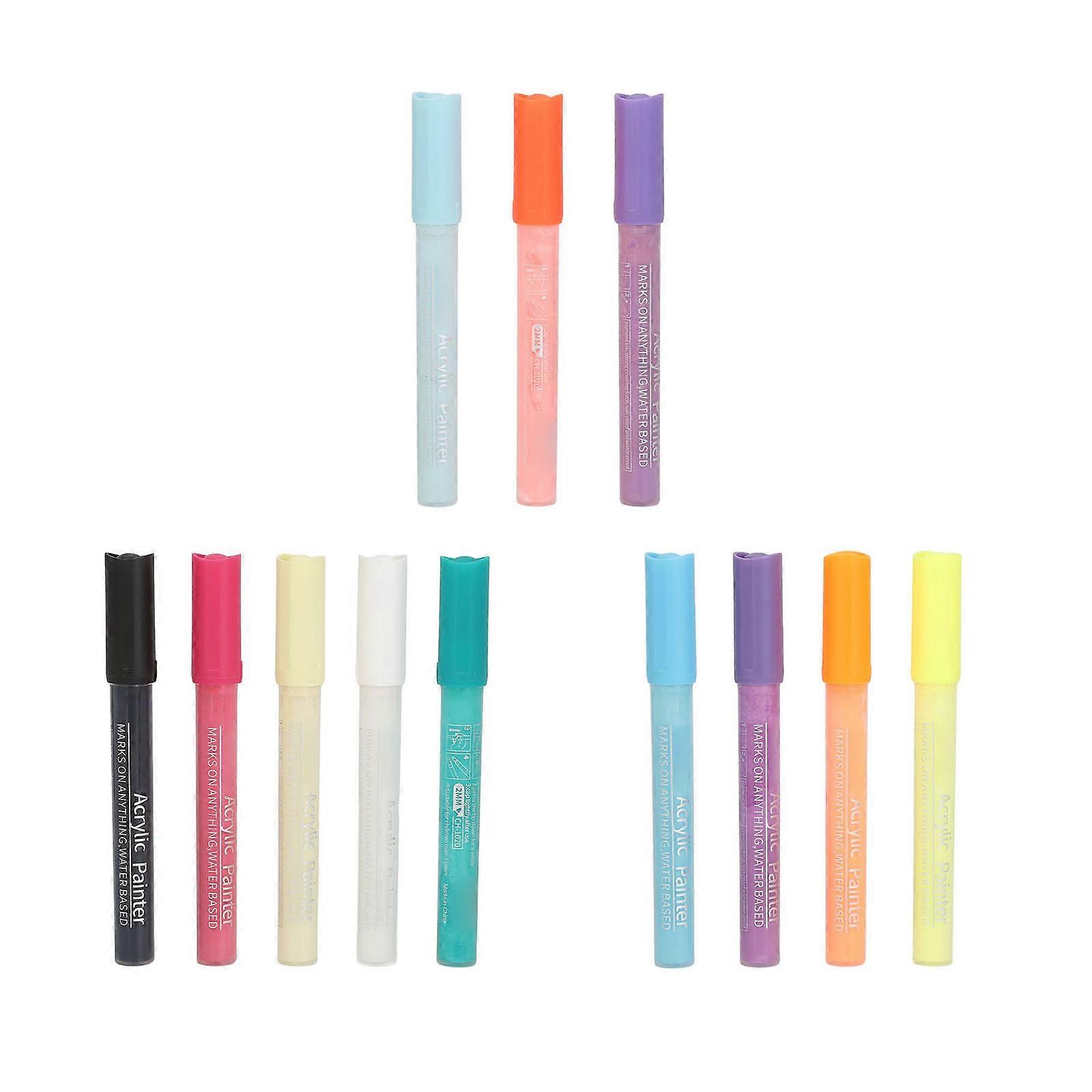 12Pcs Nail Art Pens Set, Multiple Colors, Fast Drying, Lightweight