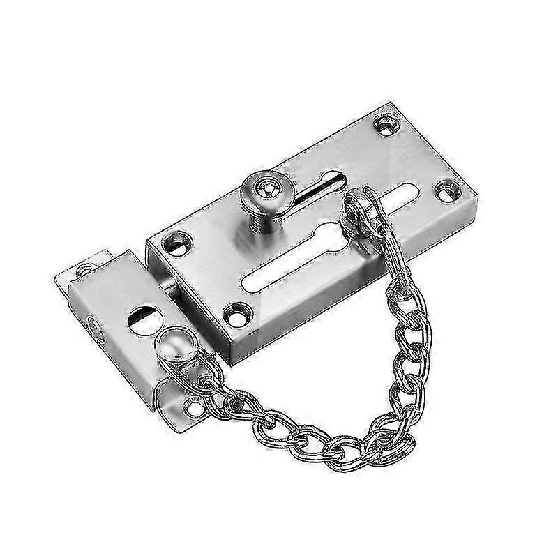 2025 Stainless Steel Door Chain Security Lock Silver Anti-theft Solid Slide Lock1pcs