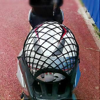 Motorcykel Hjälm Förvaring Trunk Väska Cargo Bike Scooter Bagagenät Hjälm Mesh Bränsletank Förvaring Gummiband Sortering Nät