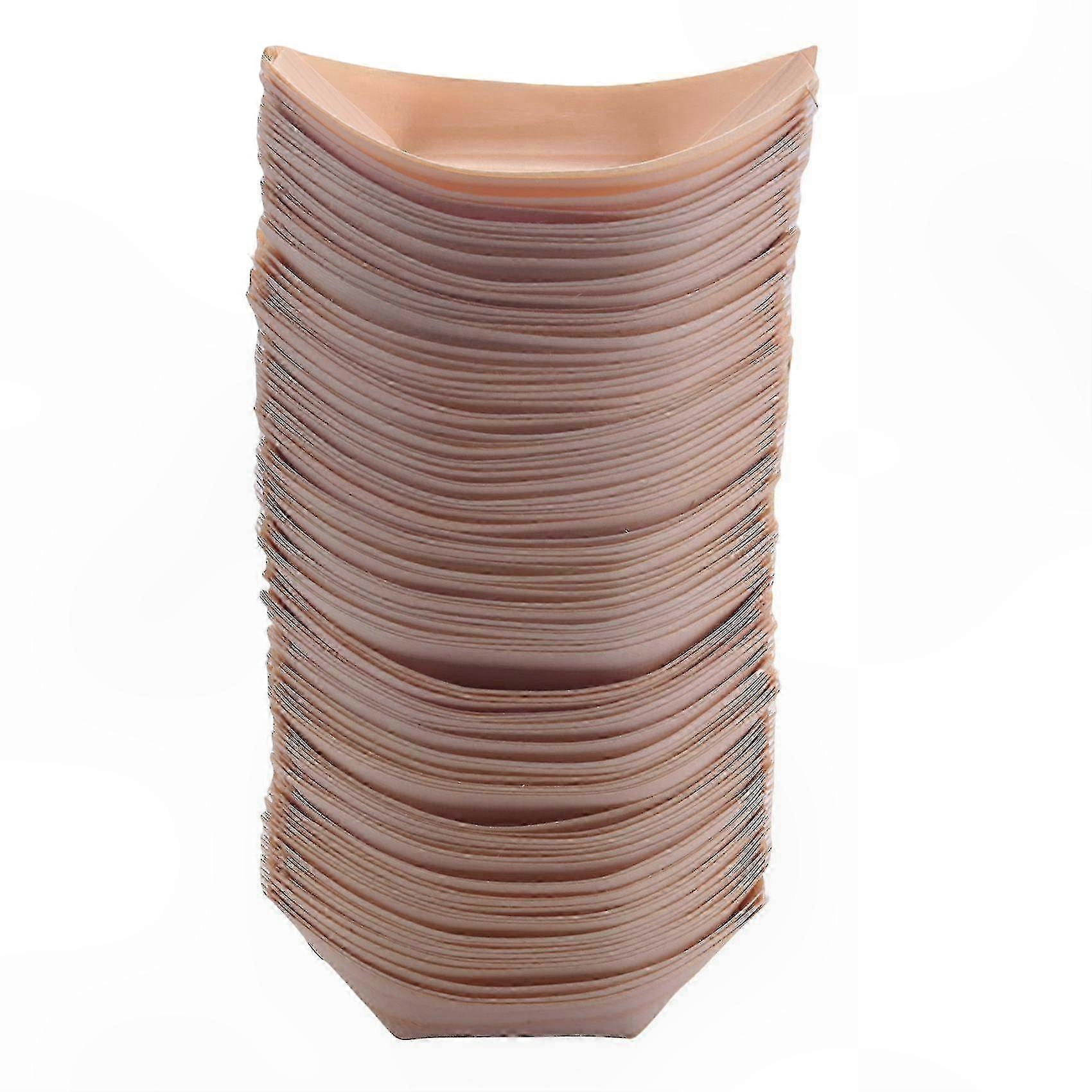 Eco-Friendly Wooden Plates for Finger Foods, Dinner, and Events, 100 Count, Biodegradable and Disposable Dishware Solution