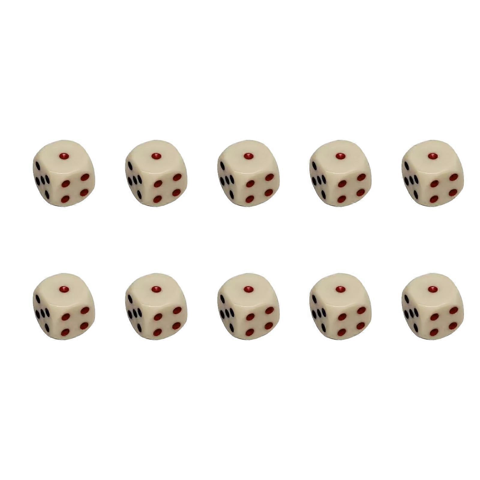 10Pcs Mult Sided Table Game Dices Role Playing Game Dices Acrylic Round Corner Six Sided Dices Teaching Tool Easy to Use Multicolor