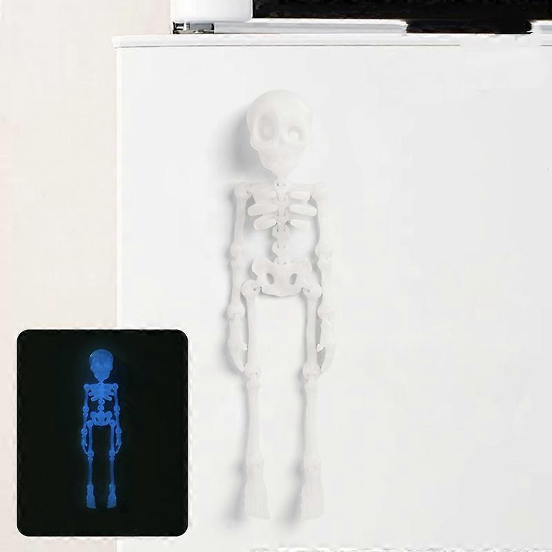 Poseable Magnetic Skeleton Figurine with Movable Joints Skeleton Refrigerator Magnets for Home Halloween Decoration Multicolor