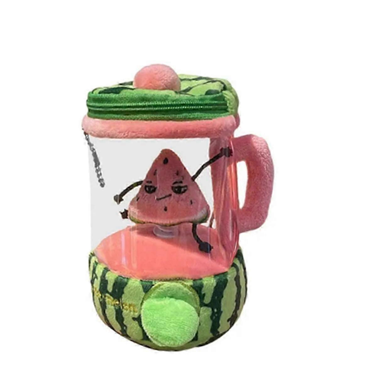 Rotating plush toy juicer with drawstring