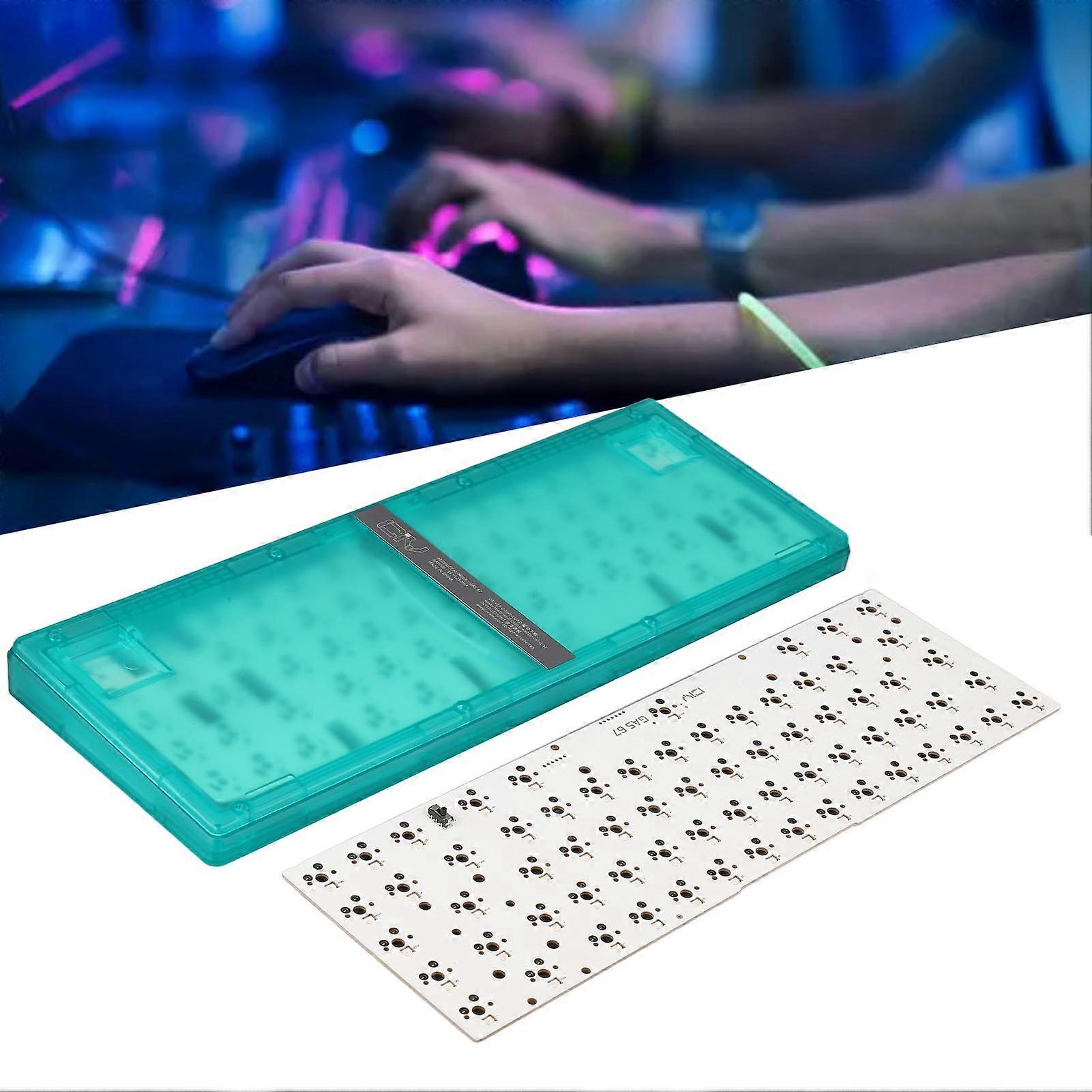 DIY Mechanical Keyboard Kit 67 Keys Wired Switch Hot Swap RGB Backlit Support 5pin 3pin Switch Custom Gaming Keyboard Green 