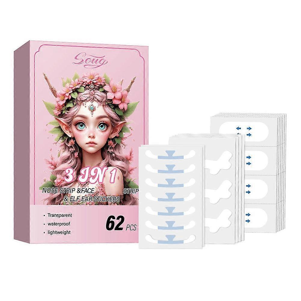 Shrinking Nose Wing Stickers & Spirit Ear Patch & V Face Lifting Patch 62 Pcs