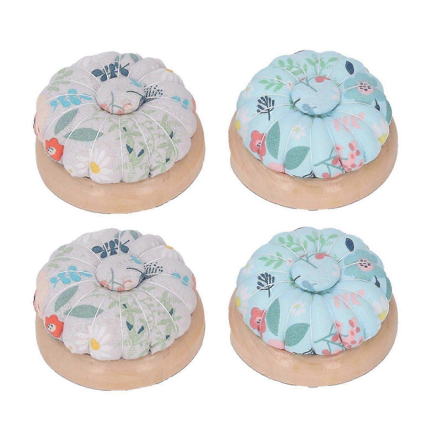 2025 Latest Model 4Pcs Pin Cushion Wooden Base Round Magnetic Removable