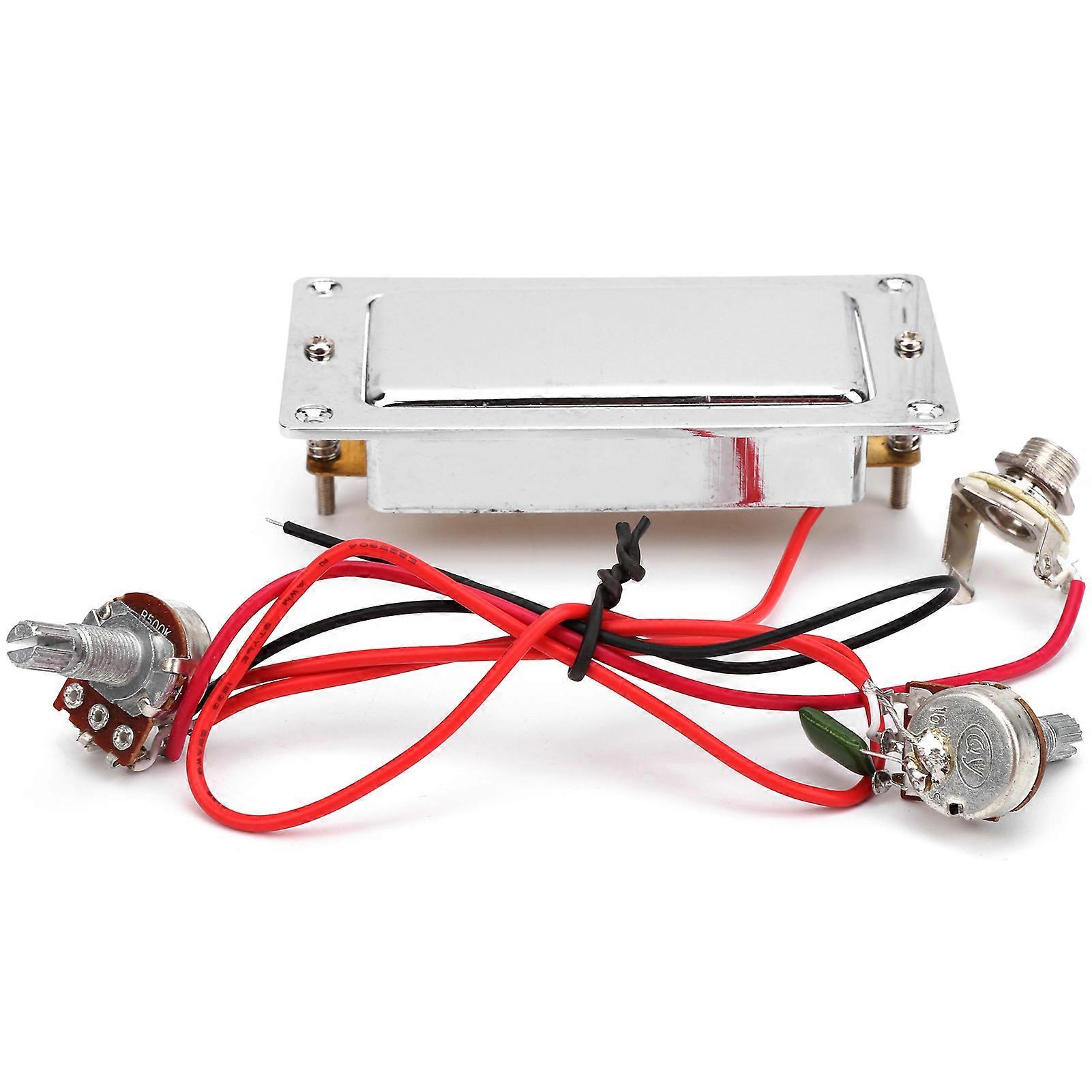 Electric Guitar Double Coil Pickup Silver with 1V1T Volume Tone Pots