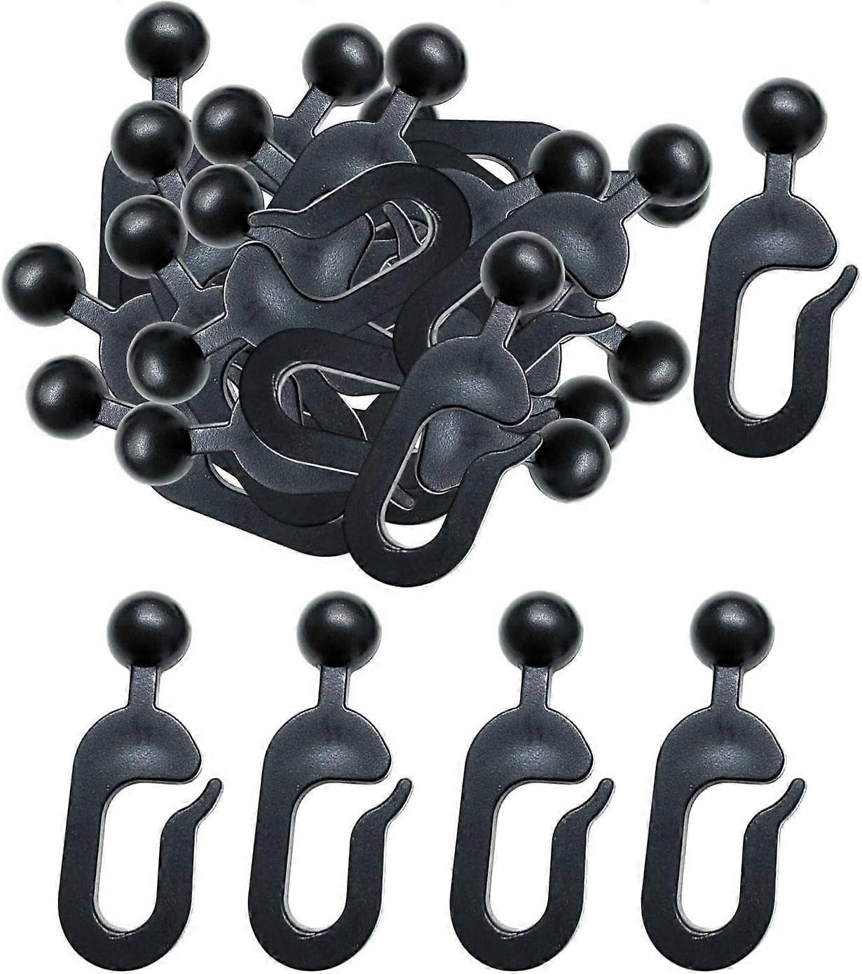 50 Pcs Anti-Rust Plastic Hooks, Gazebo Curtain Hooks,Curtain Rod Hooks
