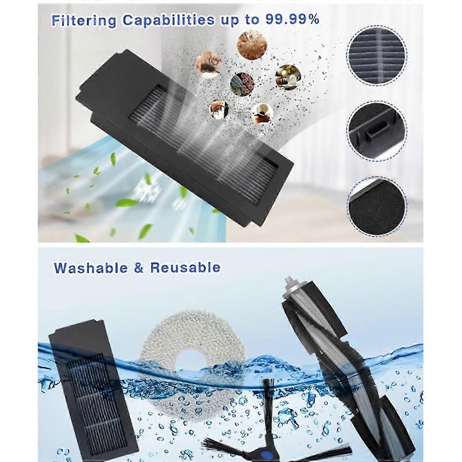 For Ecovacs Deebot X2 Vacuum Main Side Brush Filter Dust Bag Mop Kit