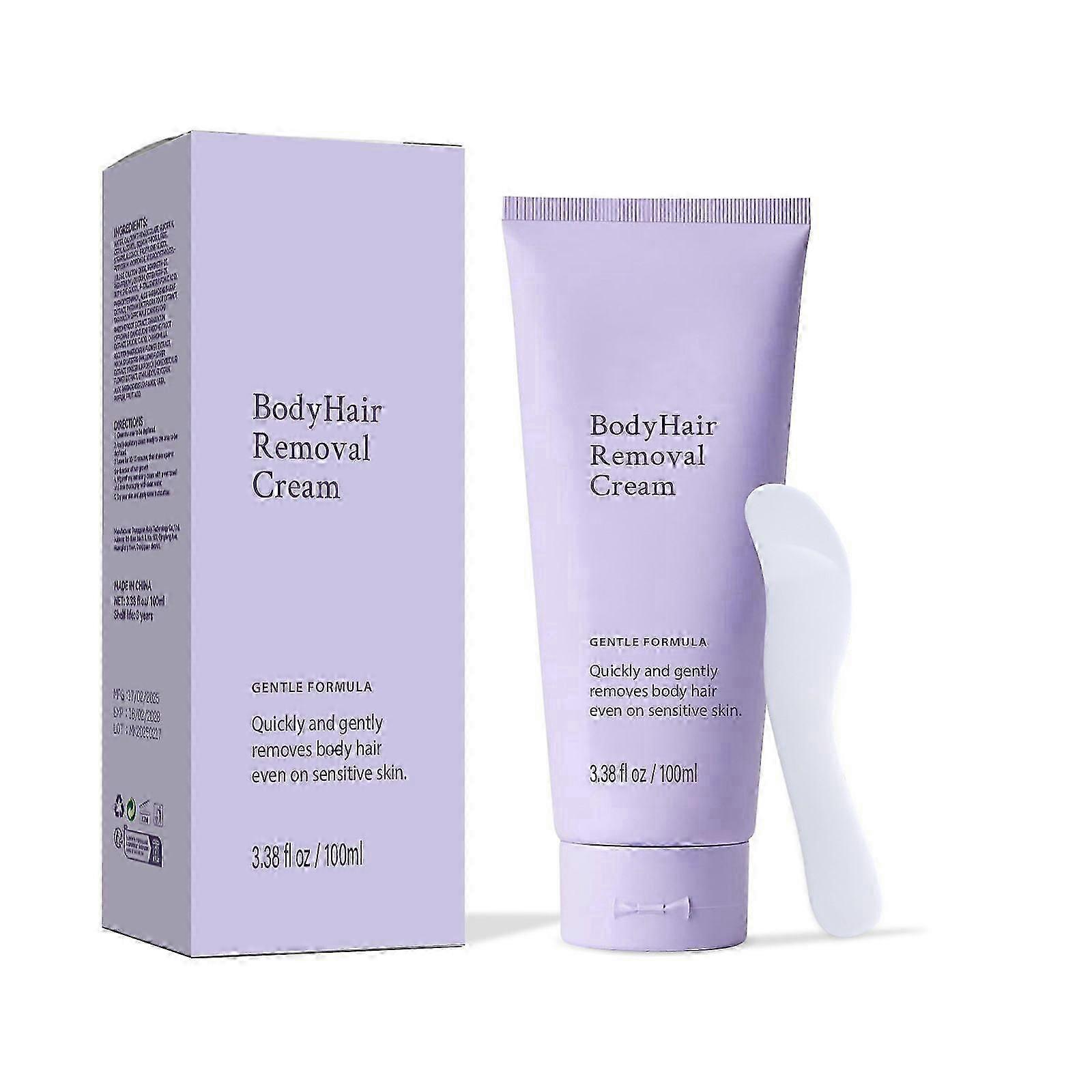 Body Hair Removal Cream with Spatula Applicator, Gentle Formula, Safe for Sensitive Skin 100ml