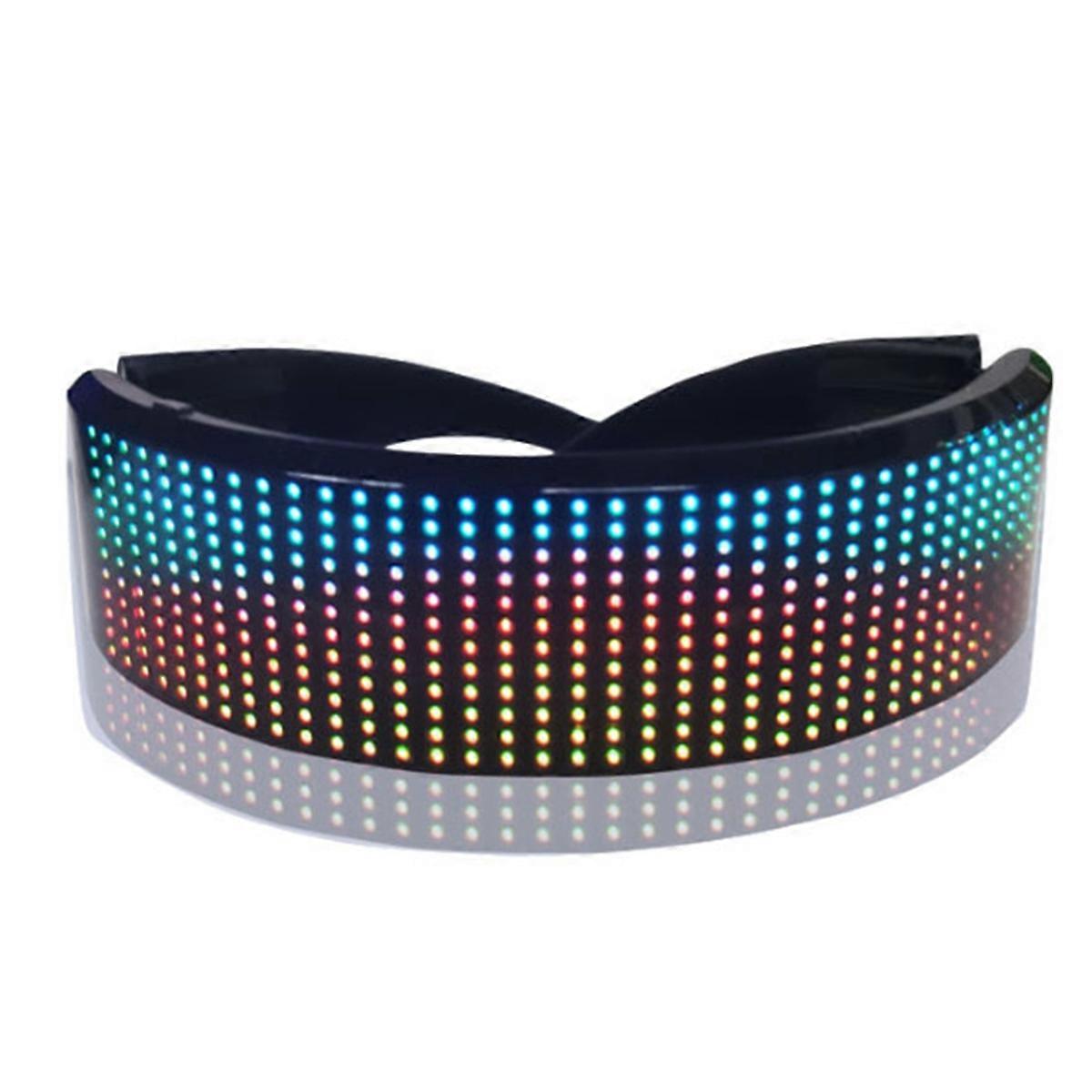 Lunettes LED lumineuses brillantes Bluetooth App Écran d’affichage programmable Lunettes lumineuses RVB pour la fête, Halloween