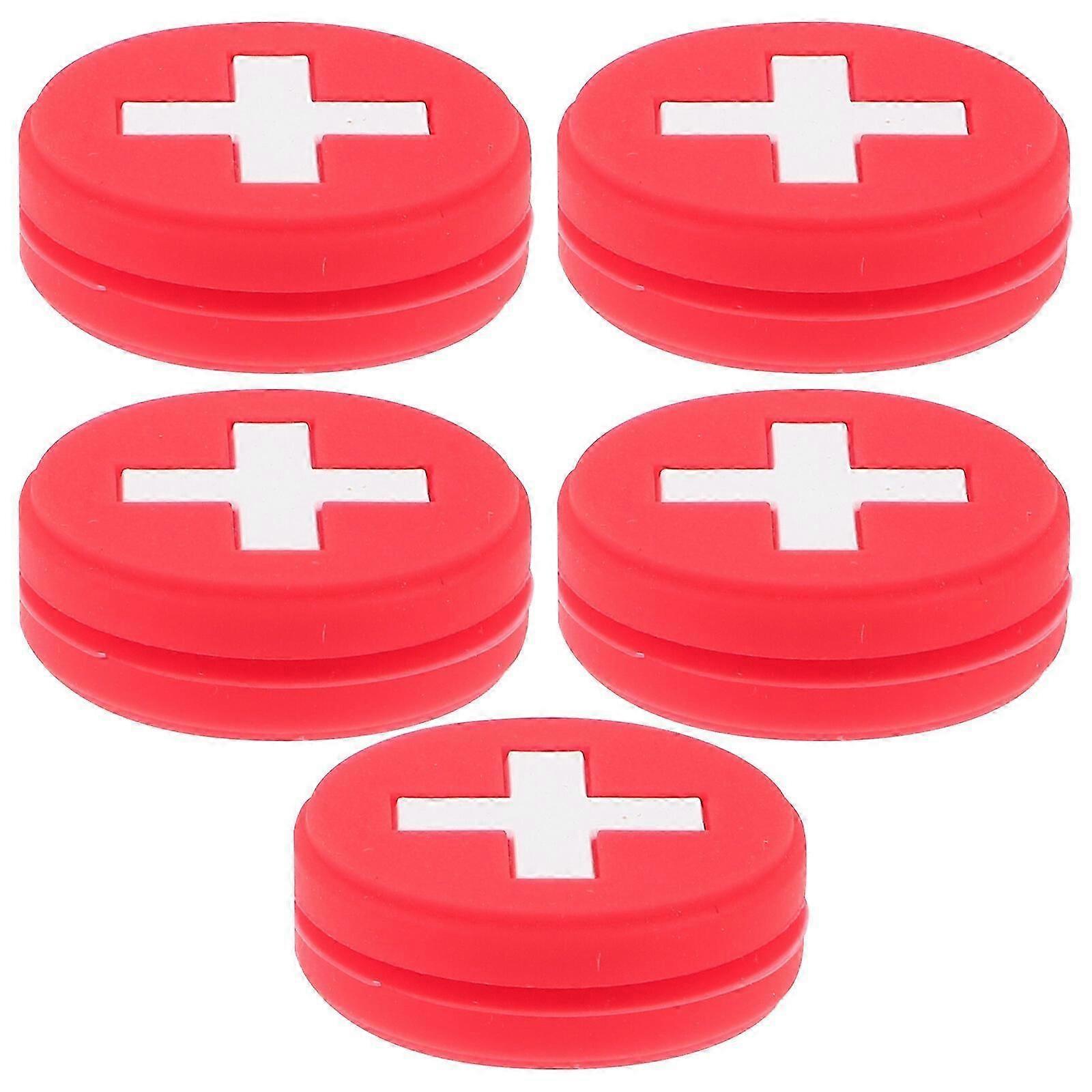 5Pcs Racket Vibration Dampeners National Swiss Flag Design Tennis Racket Shocking Absorber