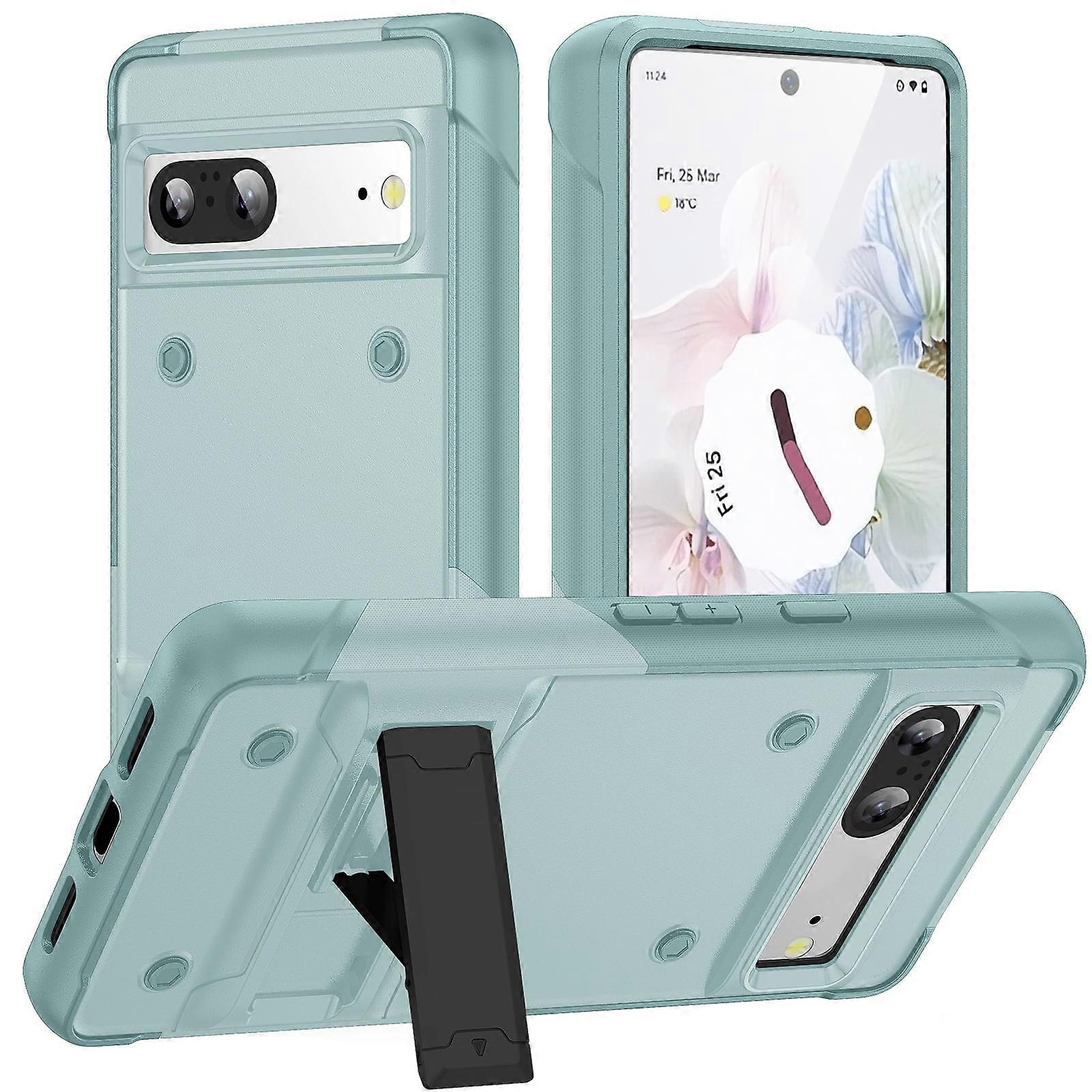 Rugged Case for Google Pixel 7 6.3 inch, Heavy Duty Shockproof Cover with Built-in Kickstand, Screen & Camera Protection, Black