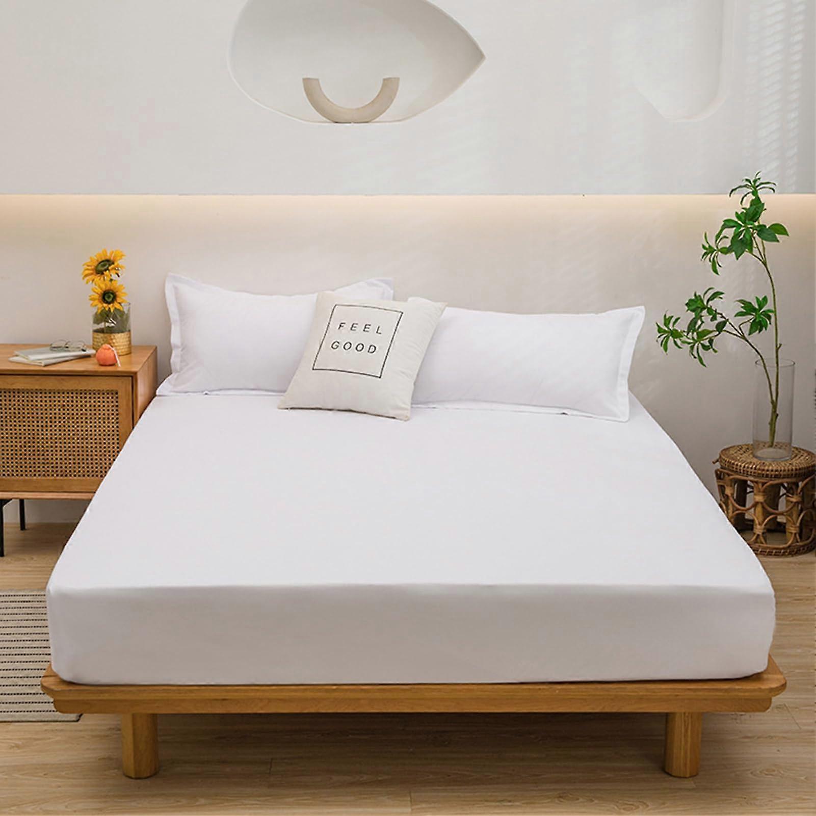 Waterproof Mattress Protector Twin Size King Size Ultra Thin Fitted Mattress Pad Cover White
