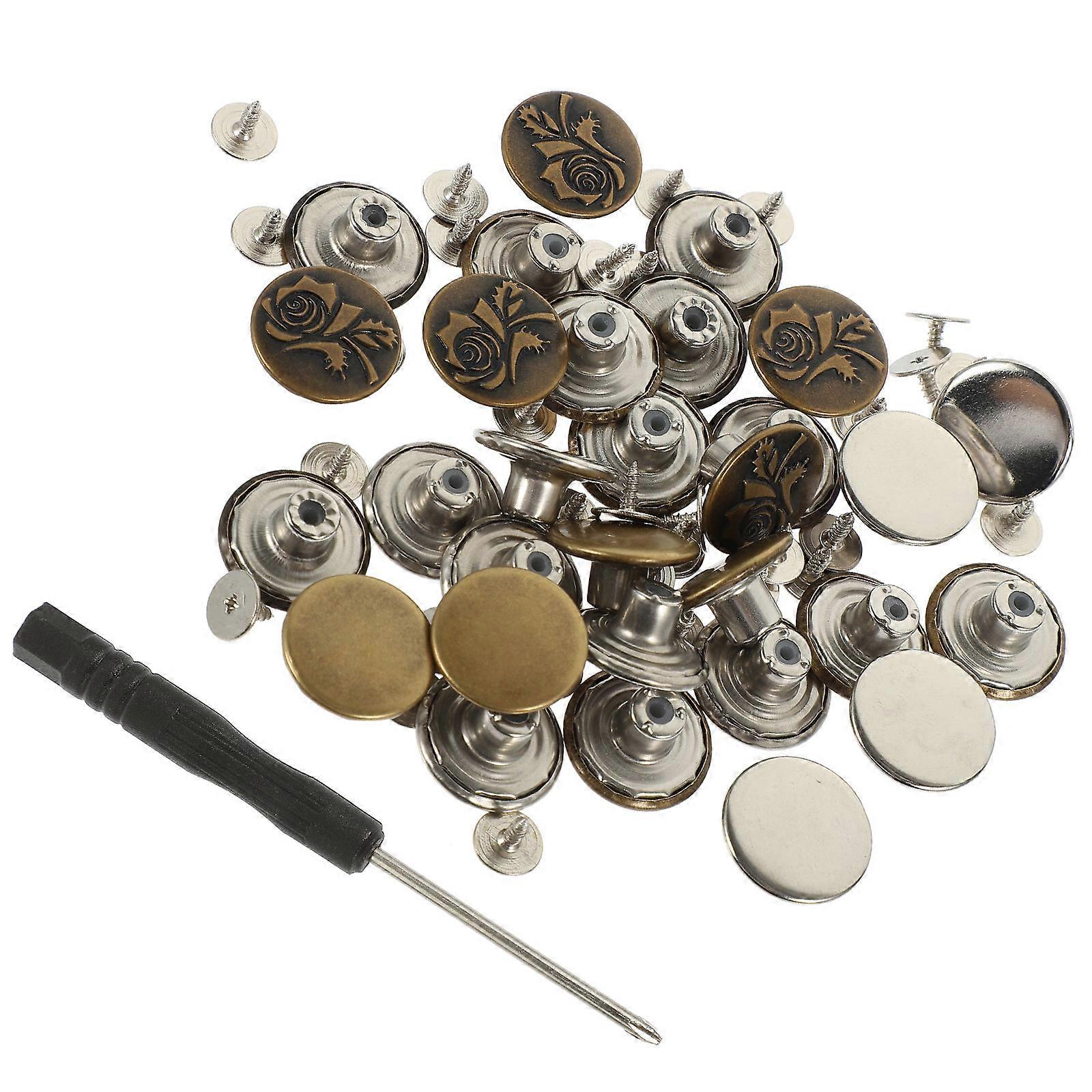 Waist Adjusting Buckle Alloy Clip for Jeans 6Sets with Screwdriver