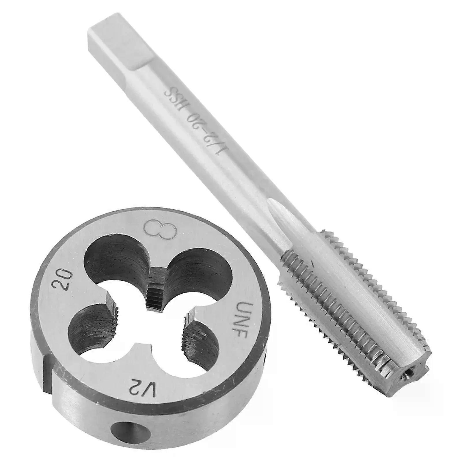 UNF Die Kit 1/2-20 UNF Tap HSS High Speed Steel Model 1/2-20 UNF Right Hand Round Handle For Muzzle Work High Qulity Newest