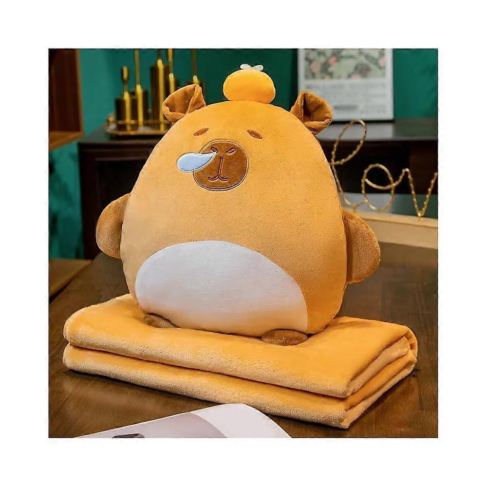 Guinea Pig Cuddle Pillow Blanket Hand Warmer TwoInOne Nap Blanket Car Pillow Cushion Foldable Oranges