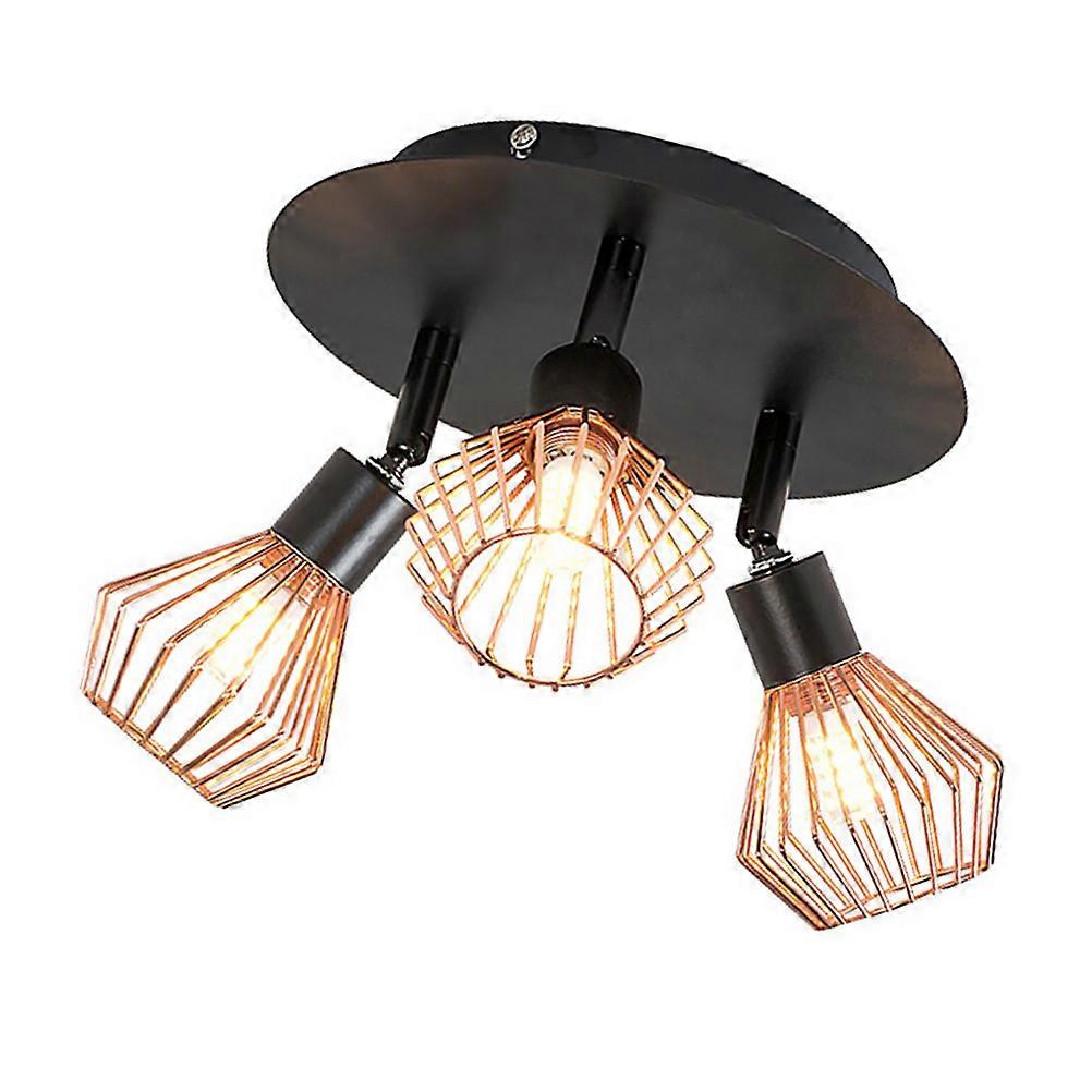 Golden Iron LED Ceiling Lamp for Lighting 1Pcs Three-Head Ceiling Light