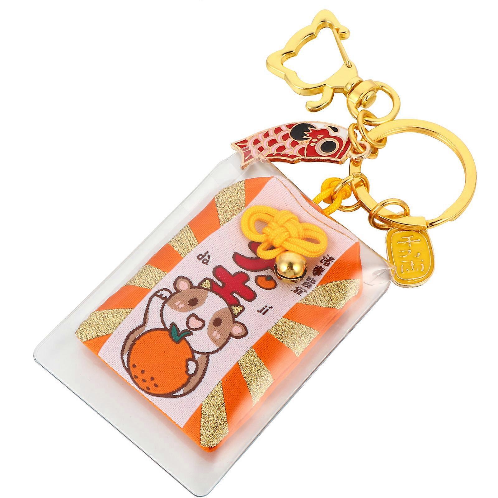 Ox Year Pendant Calf Keychain for Decoration 2Pcs Fabric Alloy Material