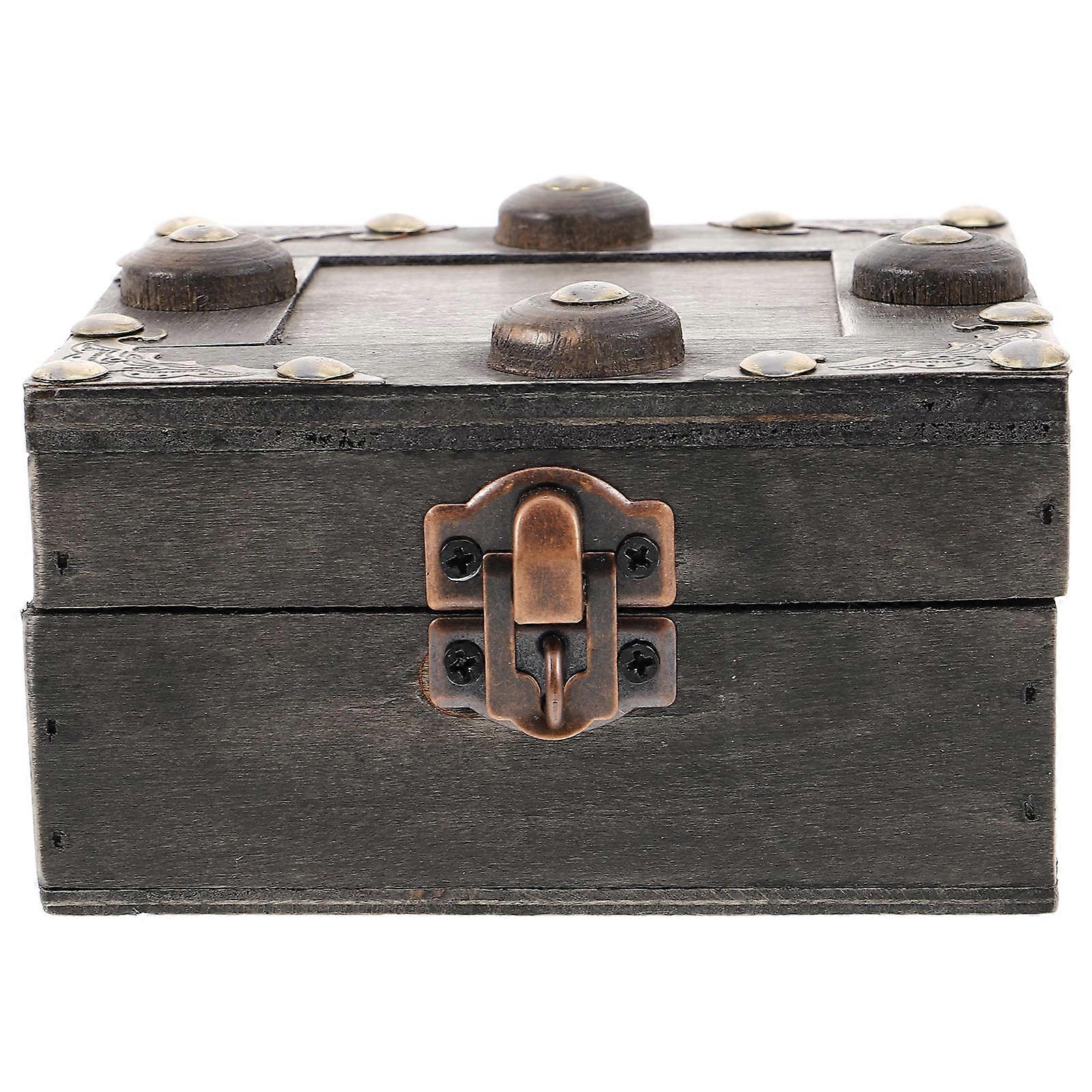 Elegant Jewelry Box Trinket Storage Box For Collectors Rectangular Shape Iron Material 4.3×4.3×2.4in Card Storage 1Pack