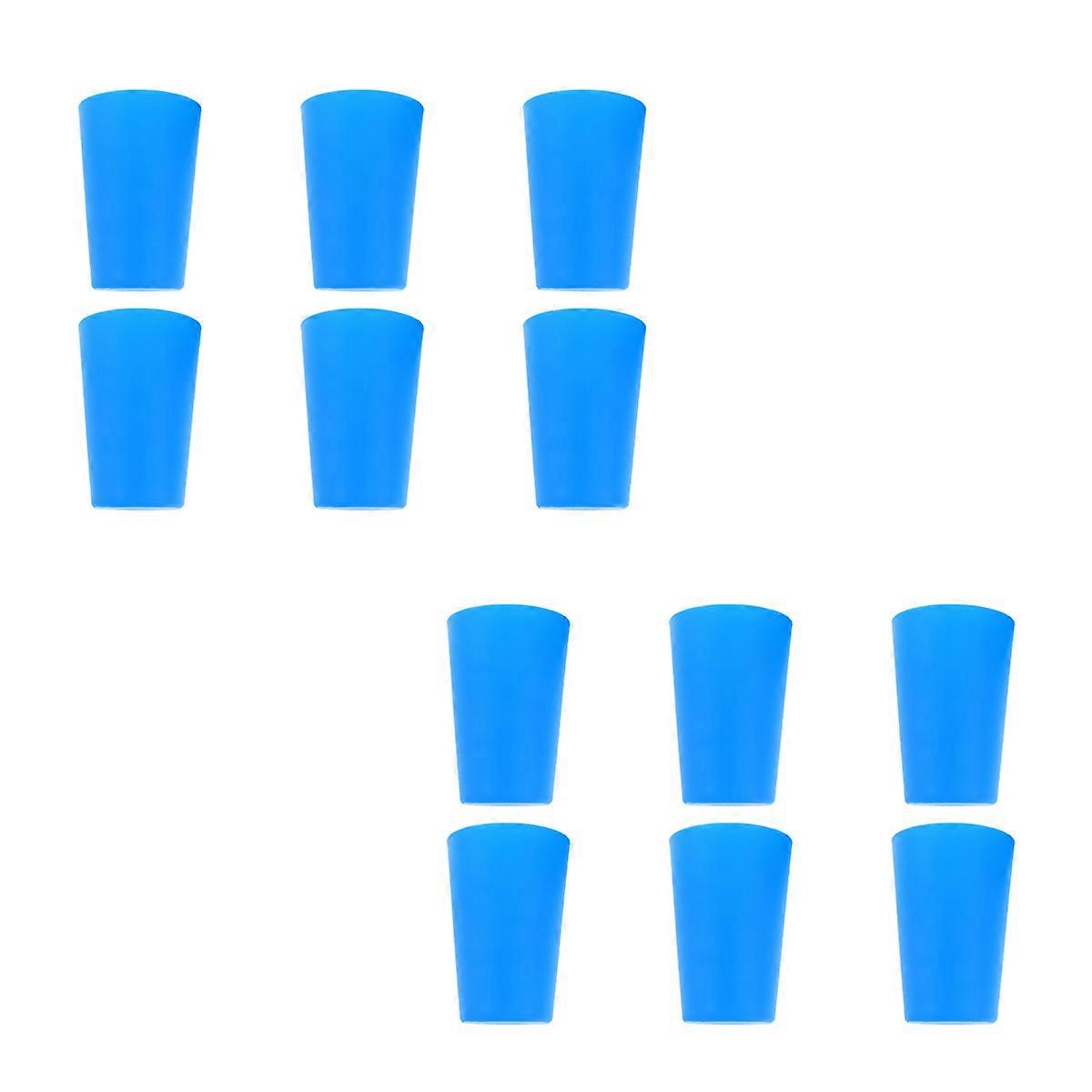 Bulk Cups Plastic Stacking Drinking Cups Blue 201-300 Ml For Cafe Restaurant 12Pcs