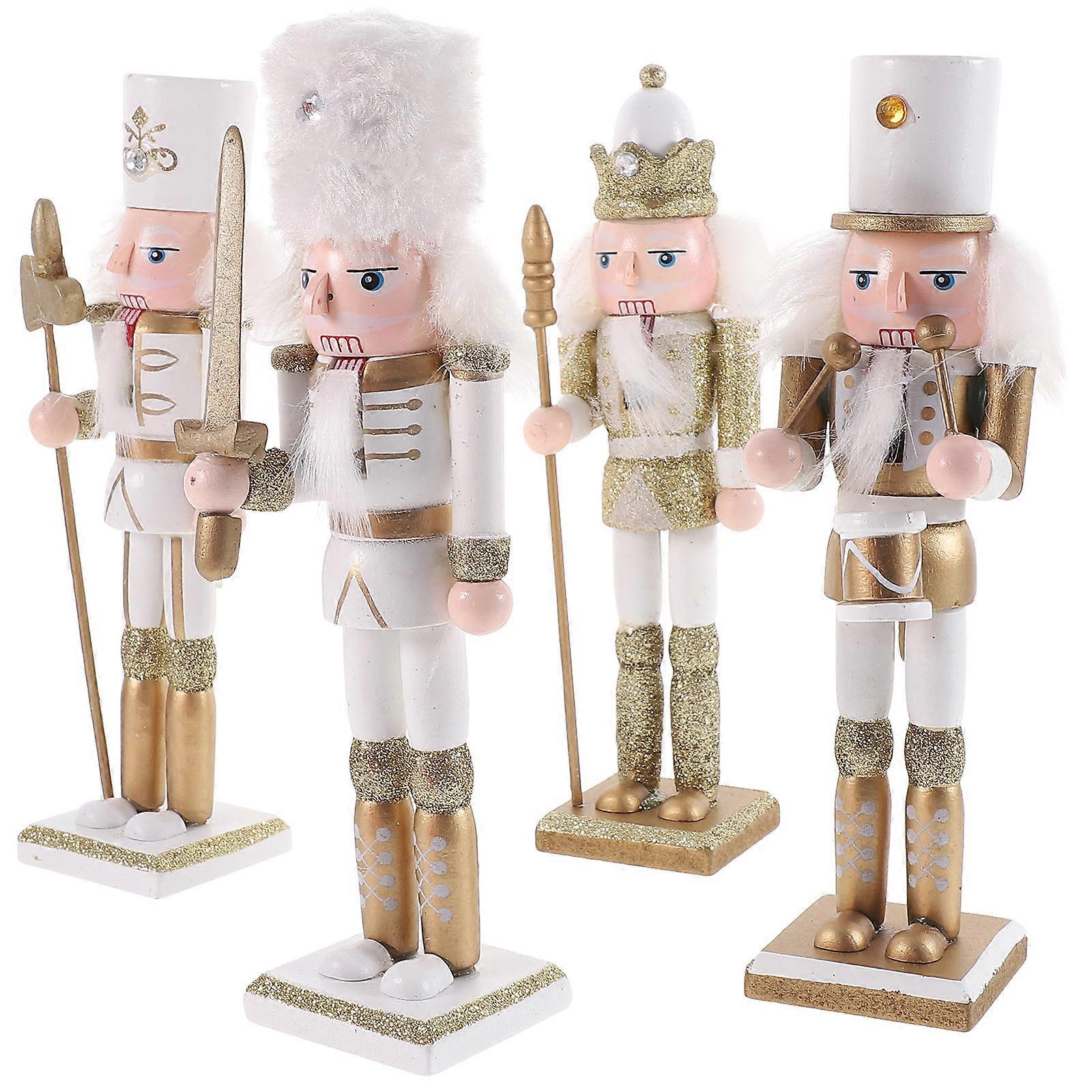Xmas Nutcracker Decor for Home Decoration 16Pcs Wooden Set