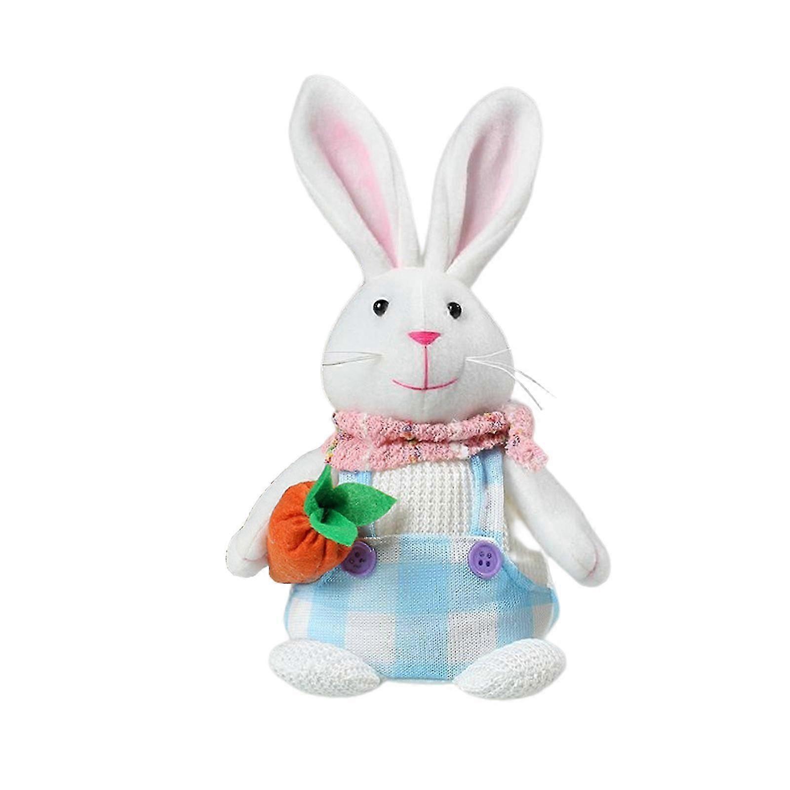 11 * 11 * 24CMイースタースタンディングウサギおもちゃ漫画布デスクトップデコレーション-バッテリー付きクリエイティブLEDバニーぬいぐるみ
