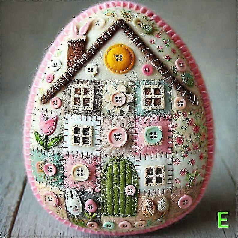 2025 Easter egg material package, patchwork felt egg house DIY kit