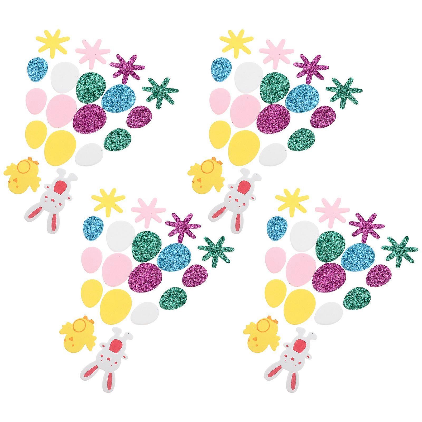 Easter Themed Stickers Foam Decorative Bunny Rabbit Egg Decals For Children And Adults 5 Sets Assorted Color