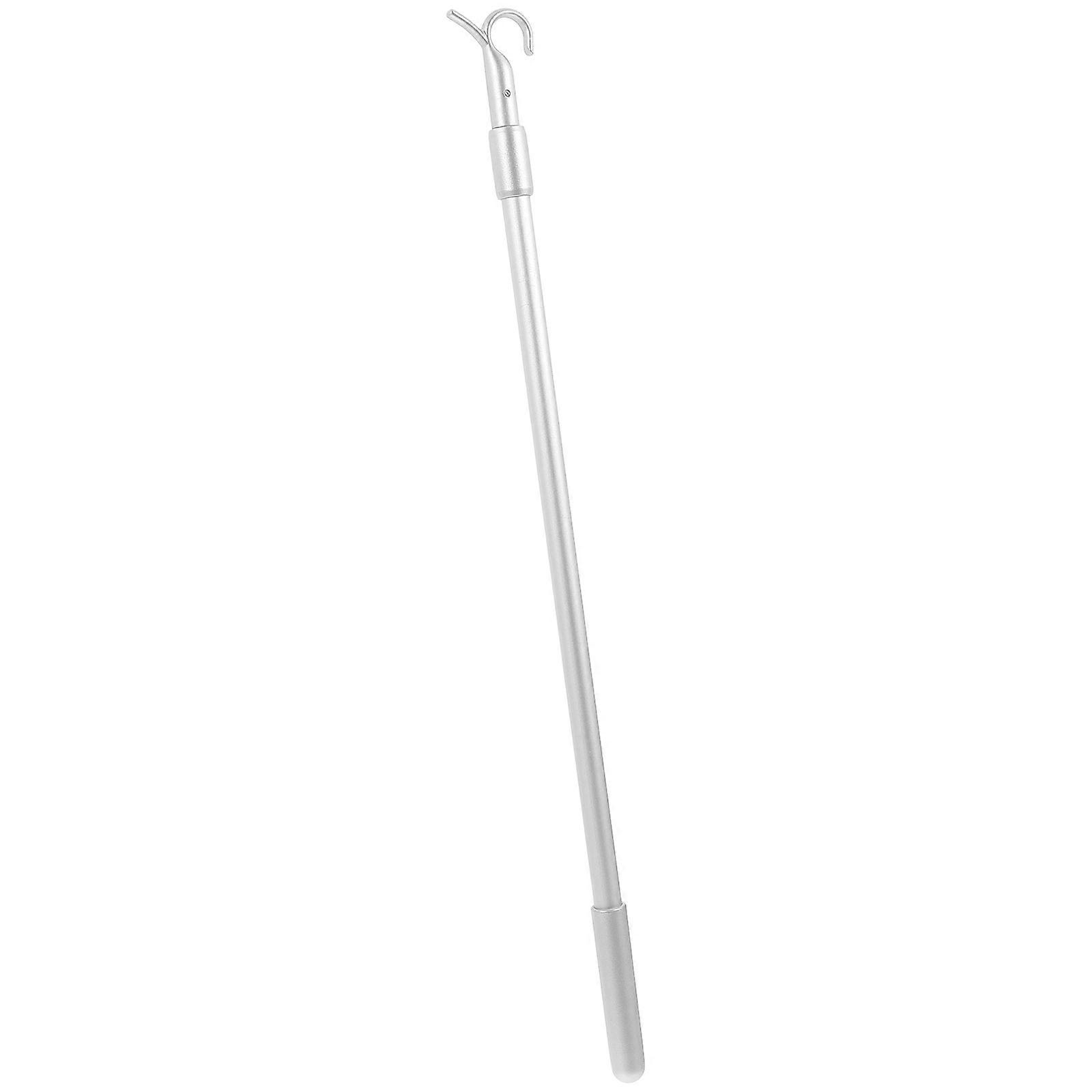 White Aluminum Drapery Pull Rod with Curtain Pull Wand for 2Pcs Use