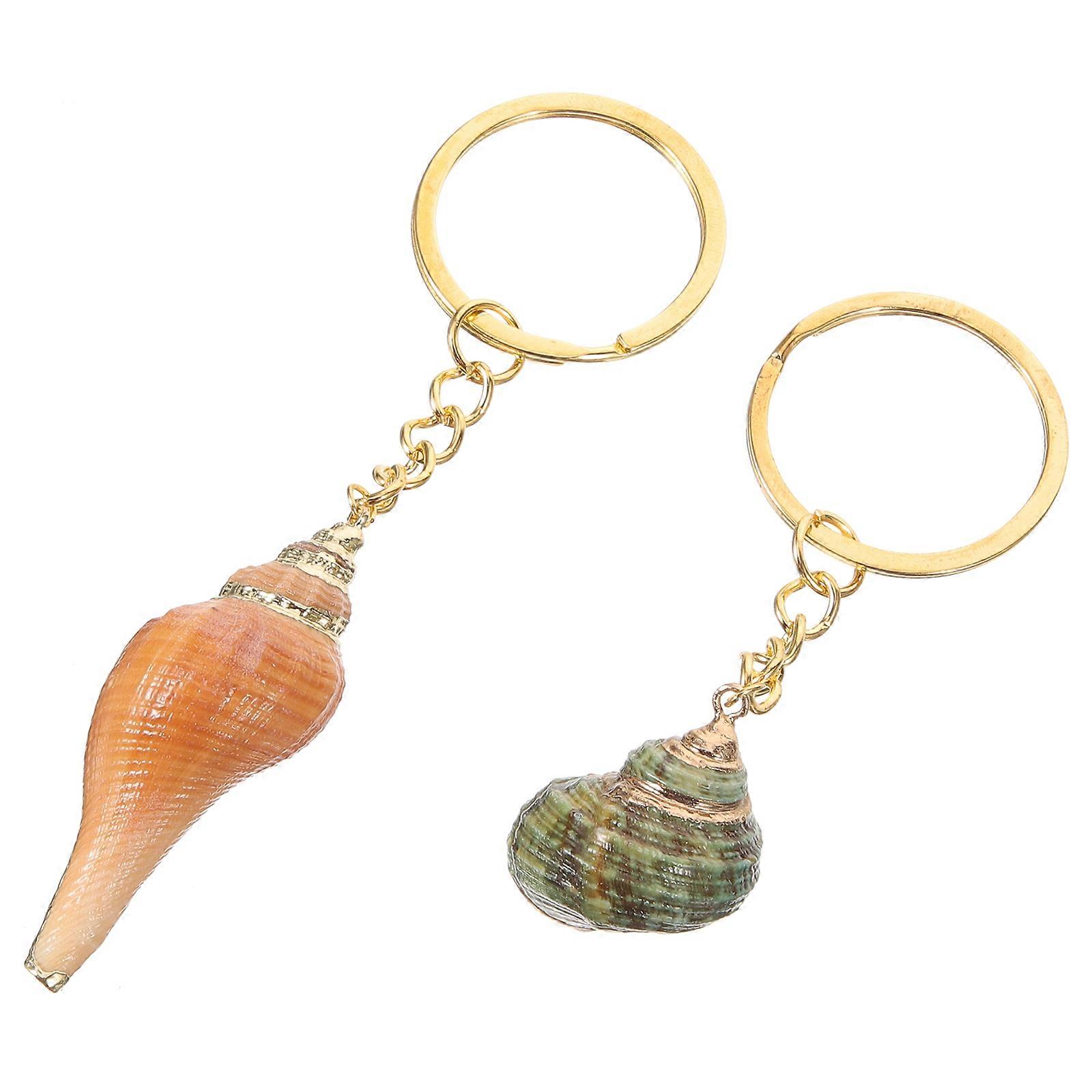 8 Pcs Decorative Keychains Made From Natural Seashell Excellent Manufacturing Technology Applicable For Bags Keys And Various Occasions