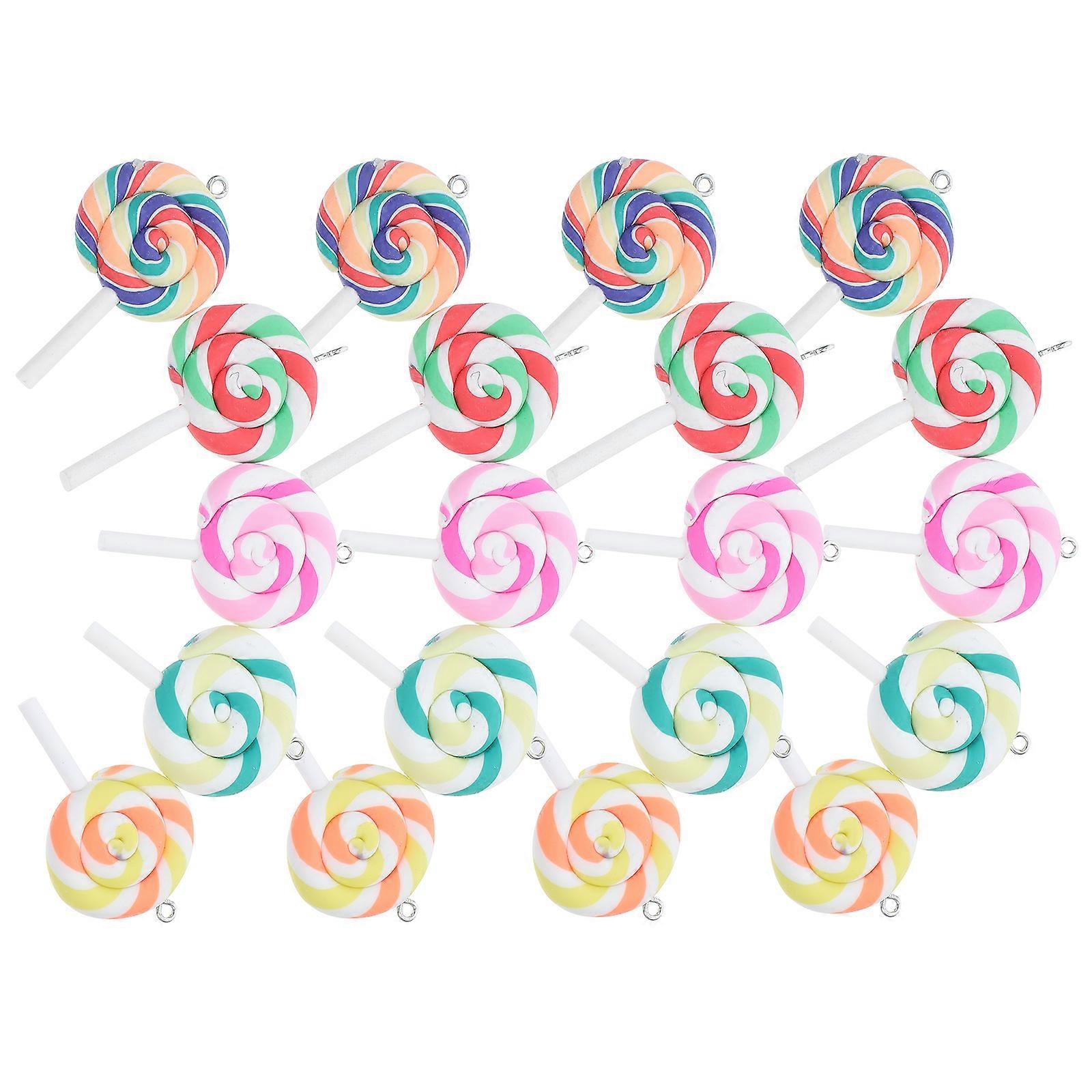 Joyful Assorted Color Lollipop Charms For DIY Jewelry Making 20Pcs Perfect For Crafters And Creative Projects