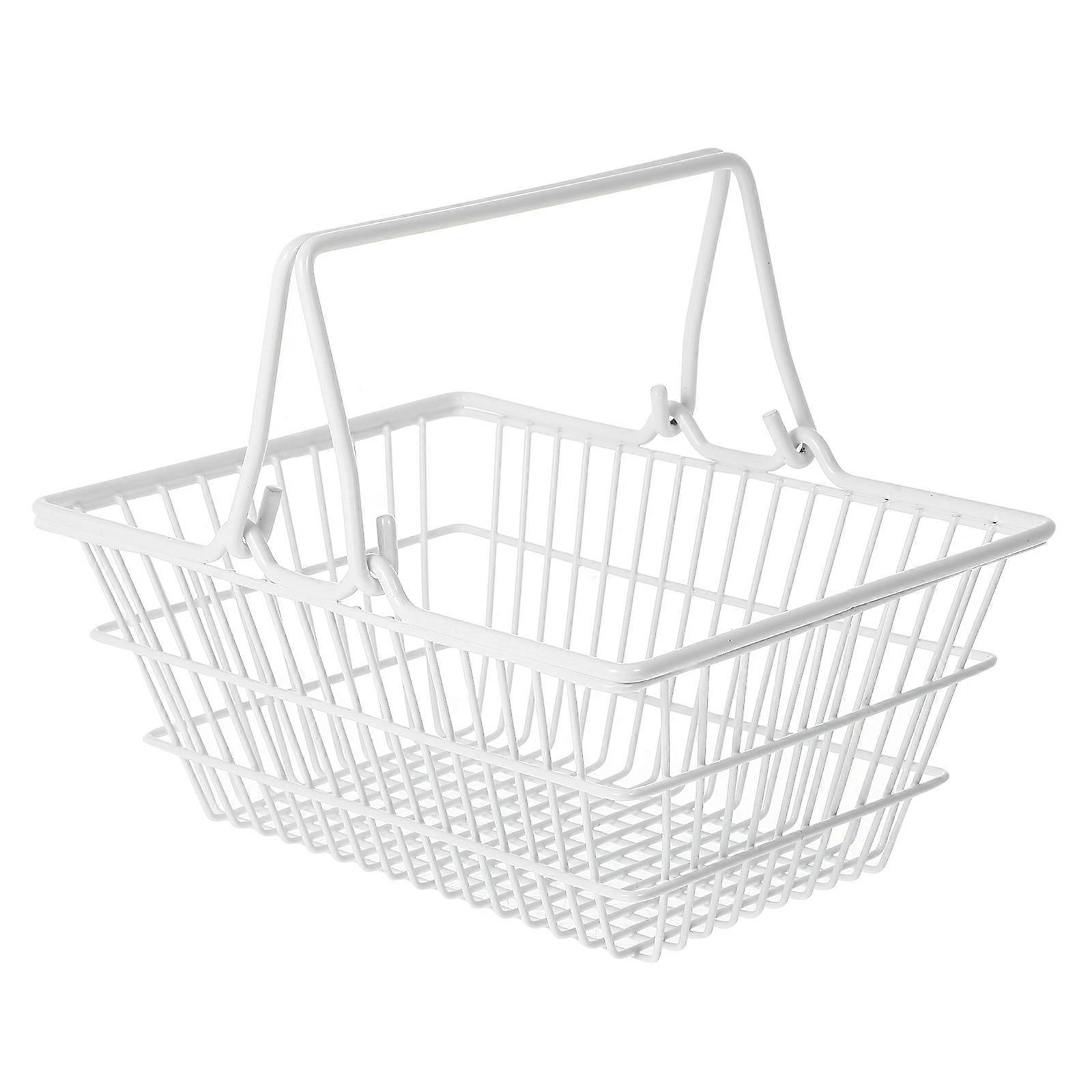Shopping Storage Basket Household Iron Handle Design Handheld Basket